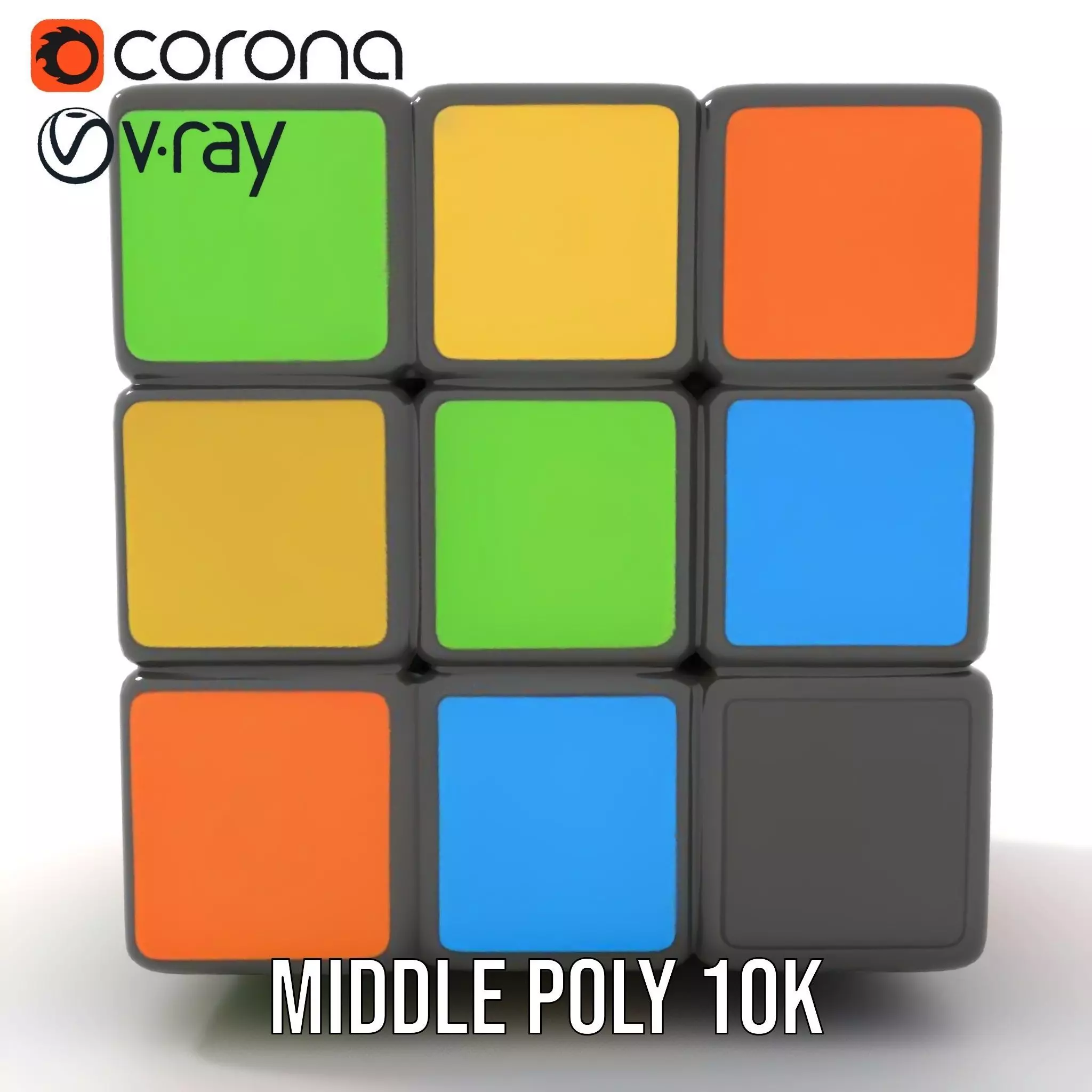 Multicolor Puzzle Cube model pack Low-poly 3D model_24