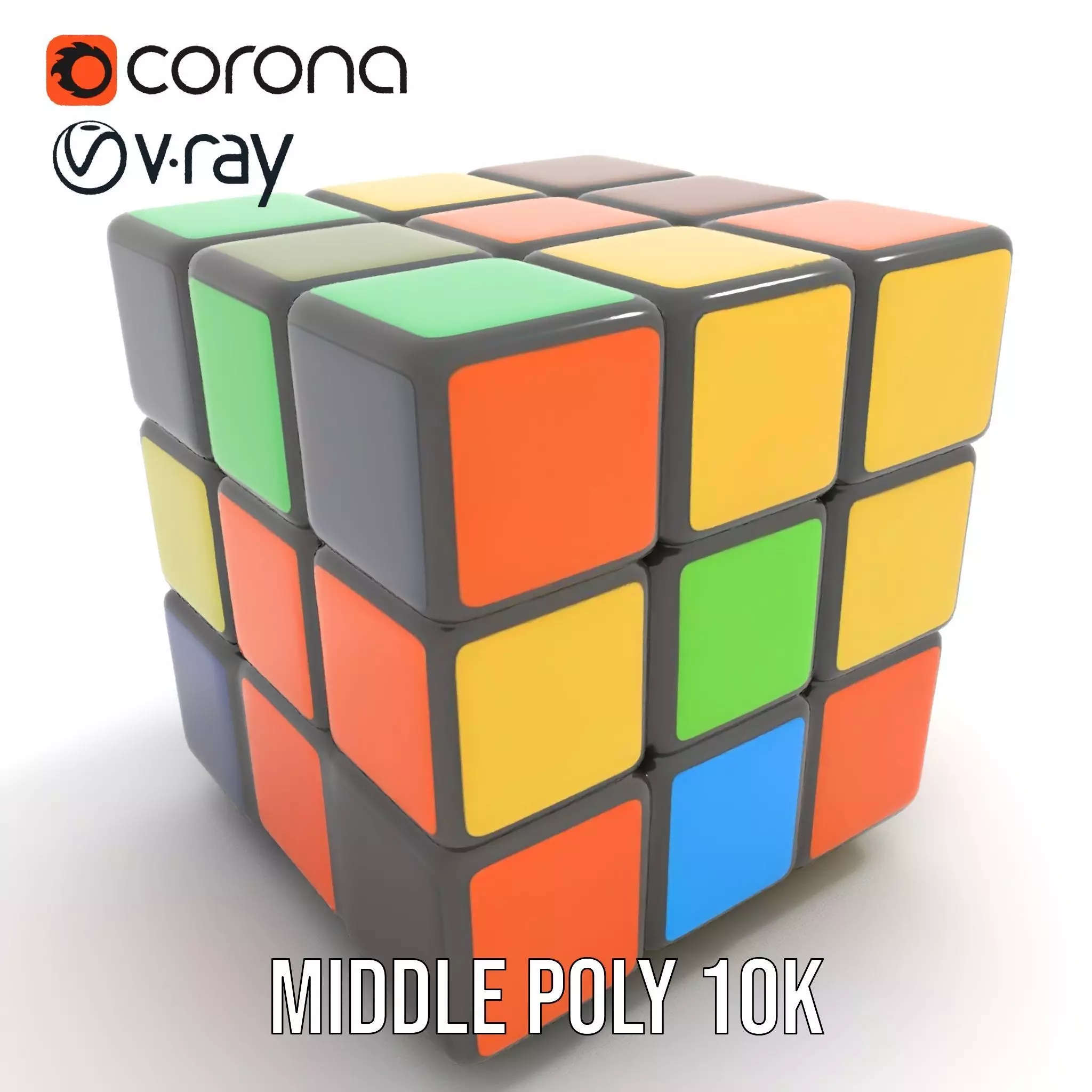 Multicolor Puzzle Cube model pack Low-poly 3D model_12