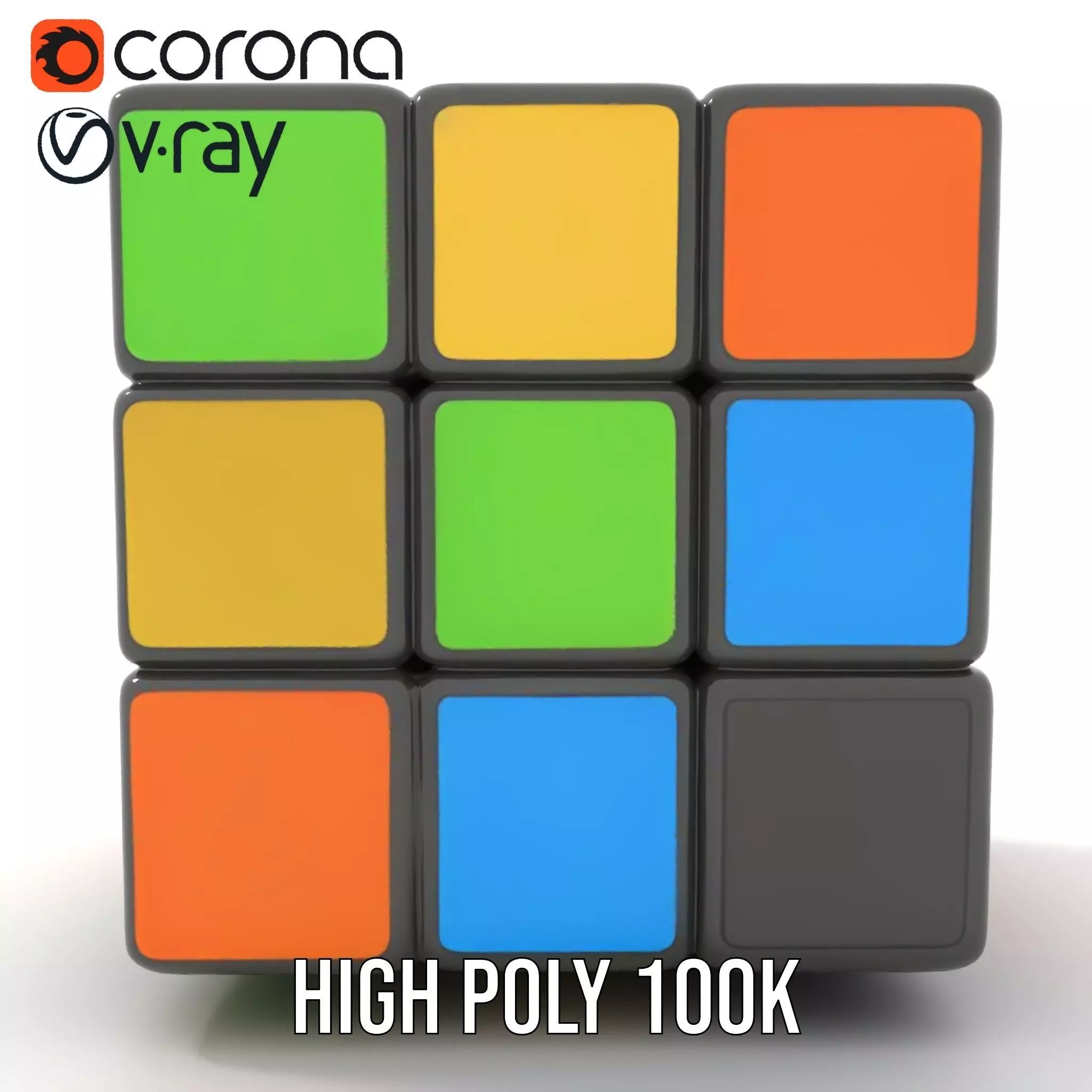 Multicolor Puzzle Cube model pack Low-poly 3D model_29