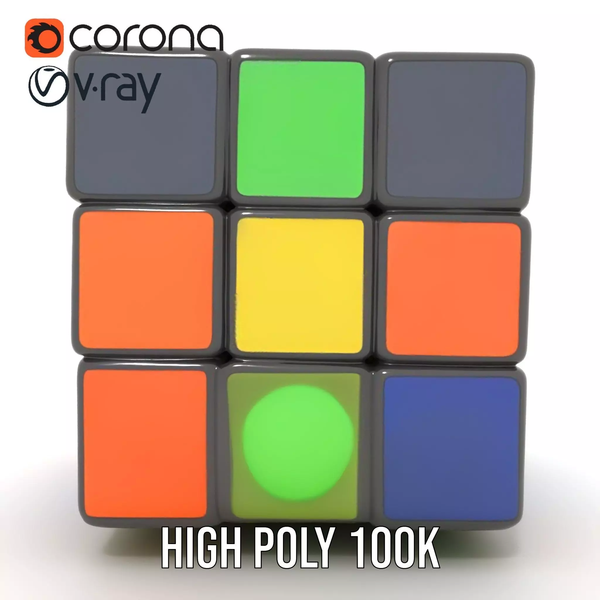 Multicolor Puzzle Cube model pack Low-poly 3D model_26