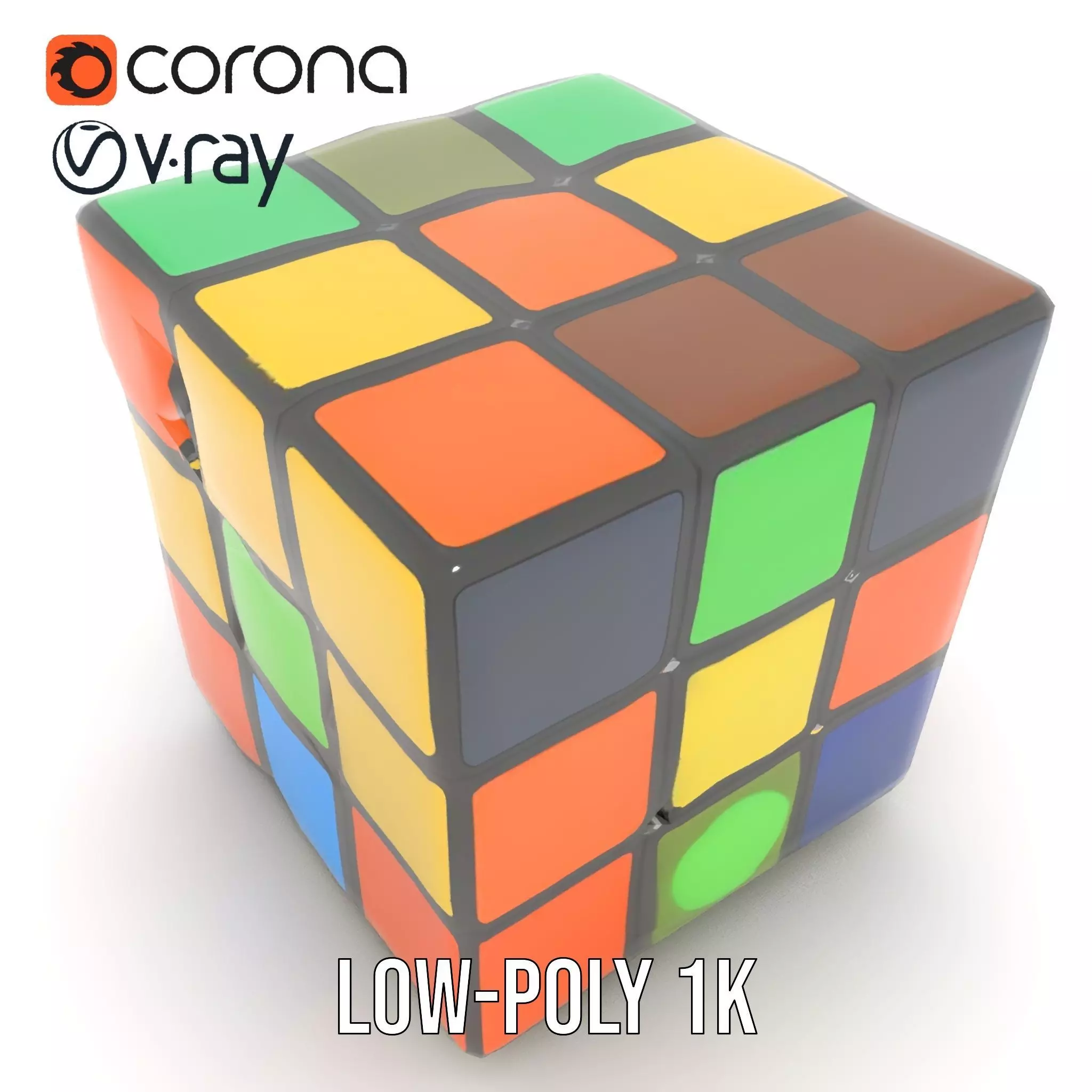 Multicolor Puzzle Cube model pack Low-poly 3D model_31