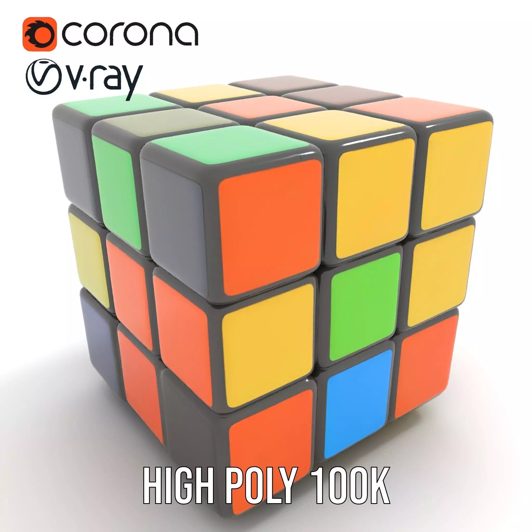 Multicolor Puzzle Cube model pack Low-poly 3D model_18