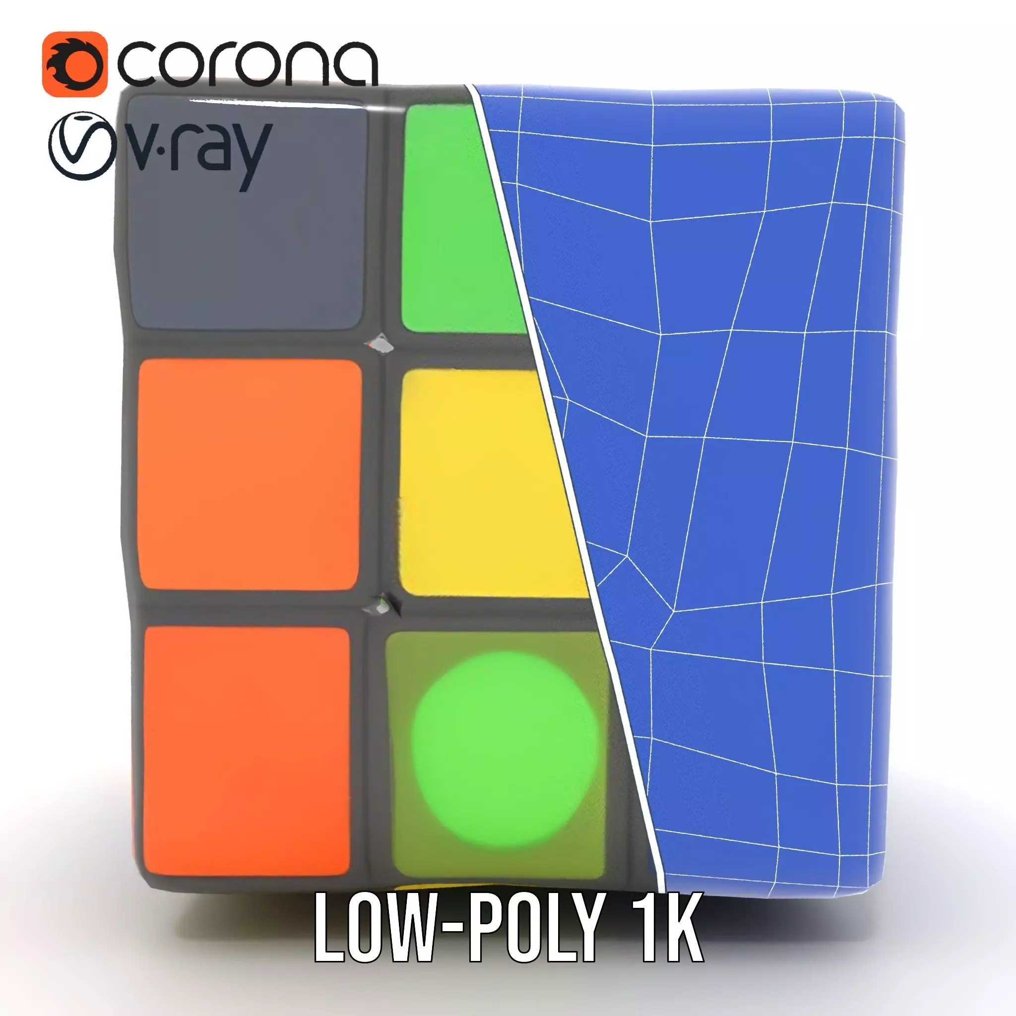 Multicolor Puzzle Cube model pack Low-poly 3D model_28