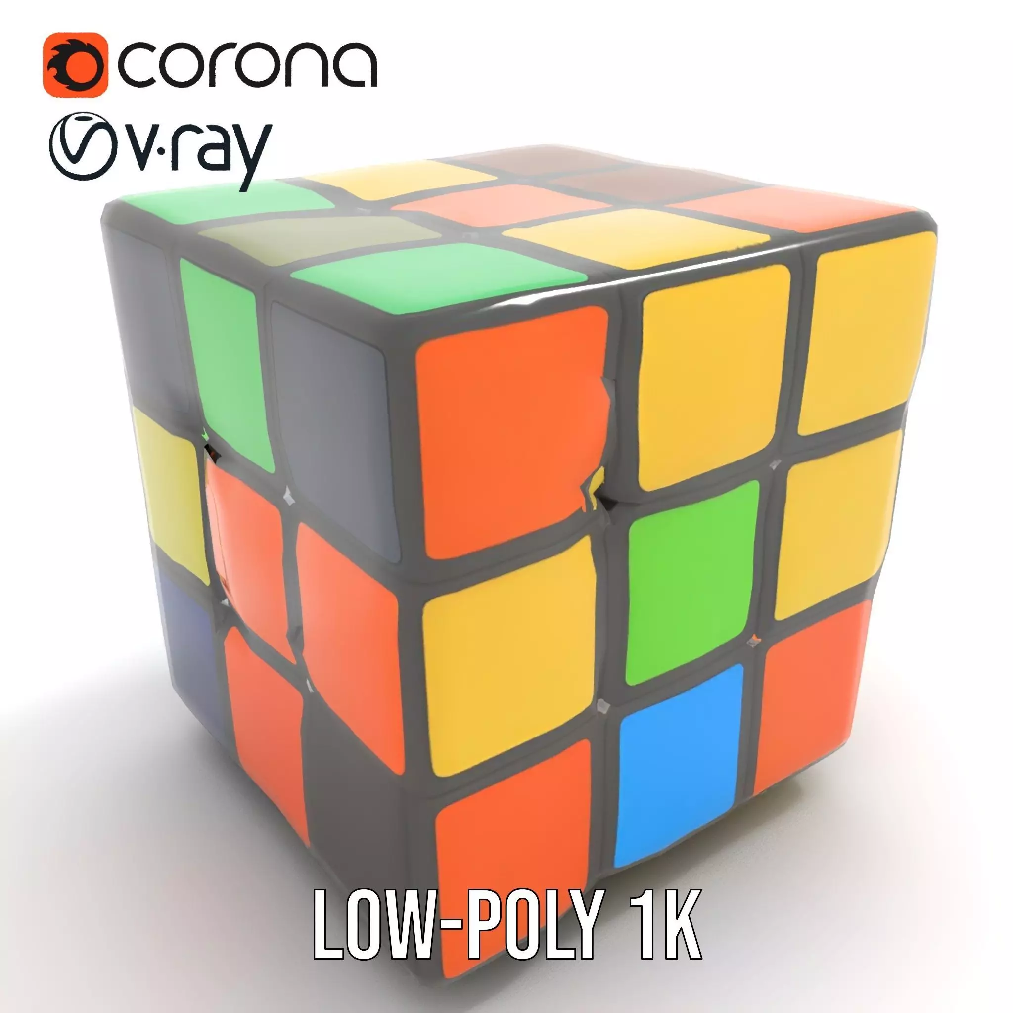 Multicolor Puzzle Cube model pack Low-poly 3D model_10