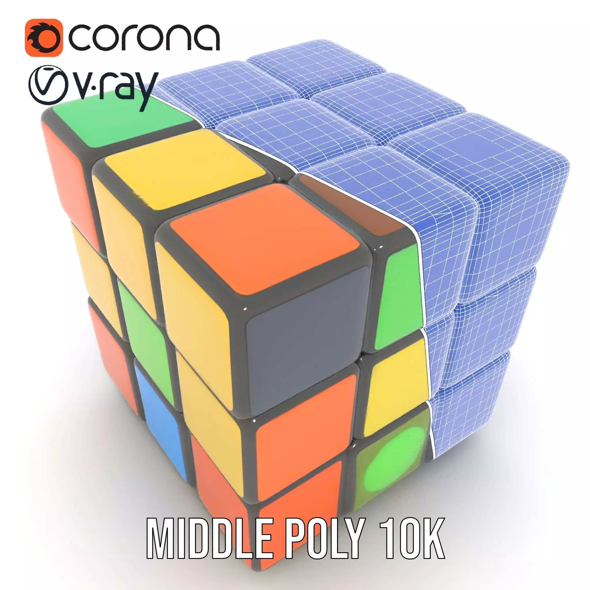 Multicolor Puzzle Cube model pack Low-poly 3D model_21