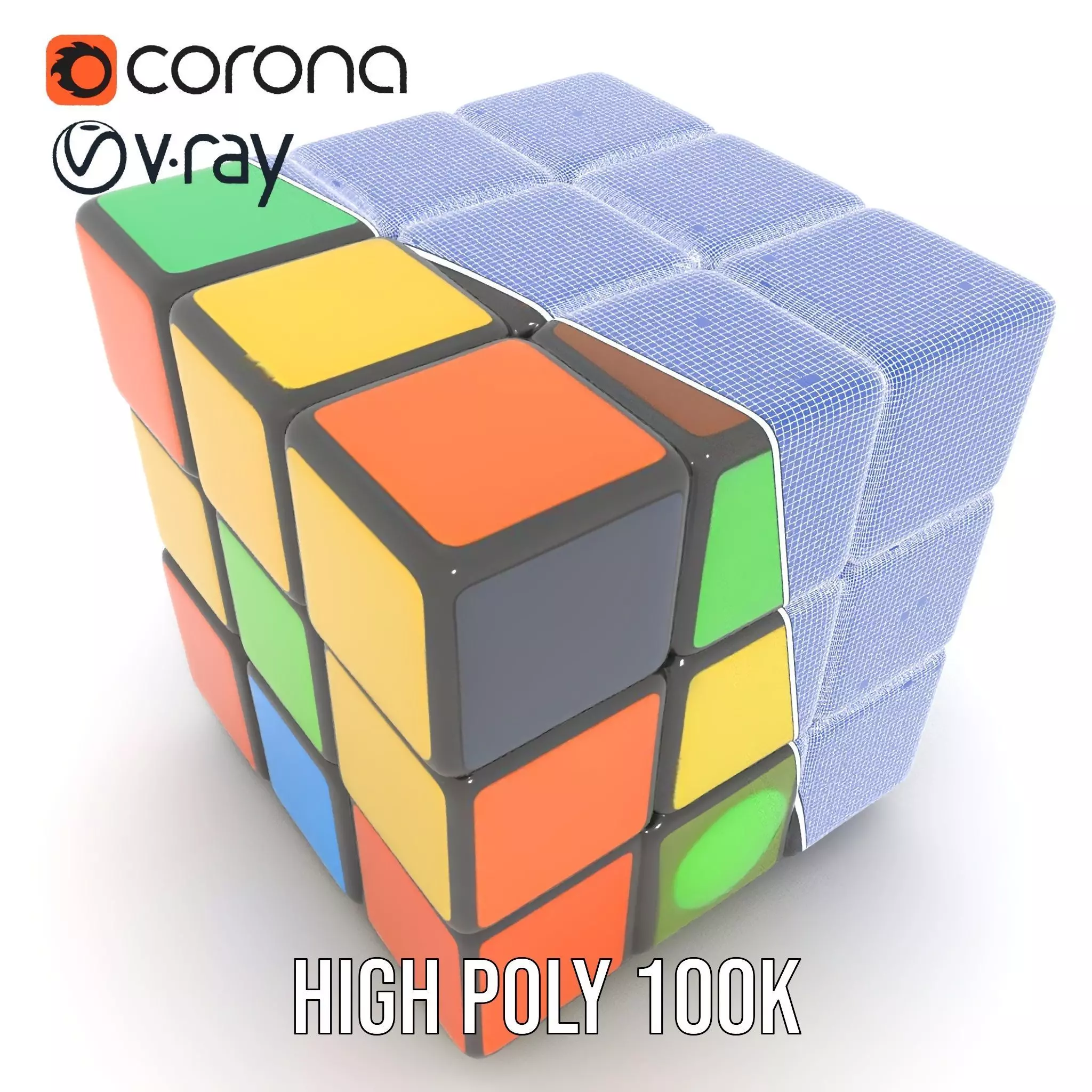 Multicolor Puzzle Cube model pack Low-poly 3D model_33