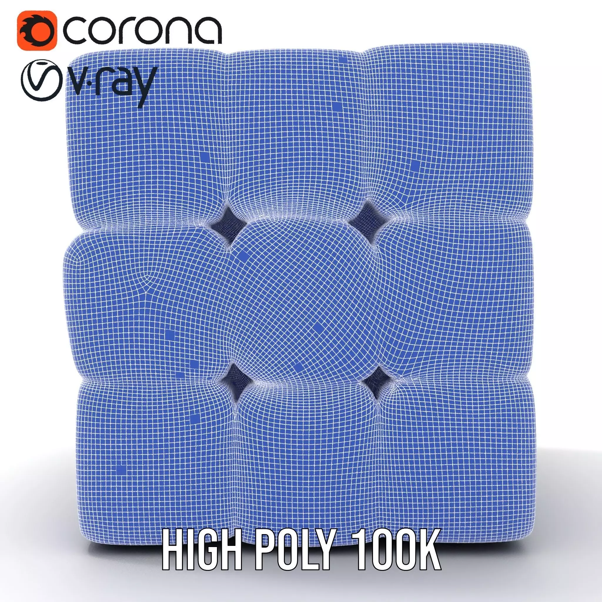 Porcelain Blue Pattern Cube model pack Texture_29