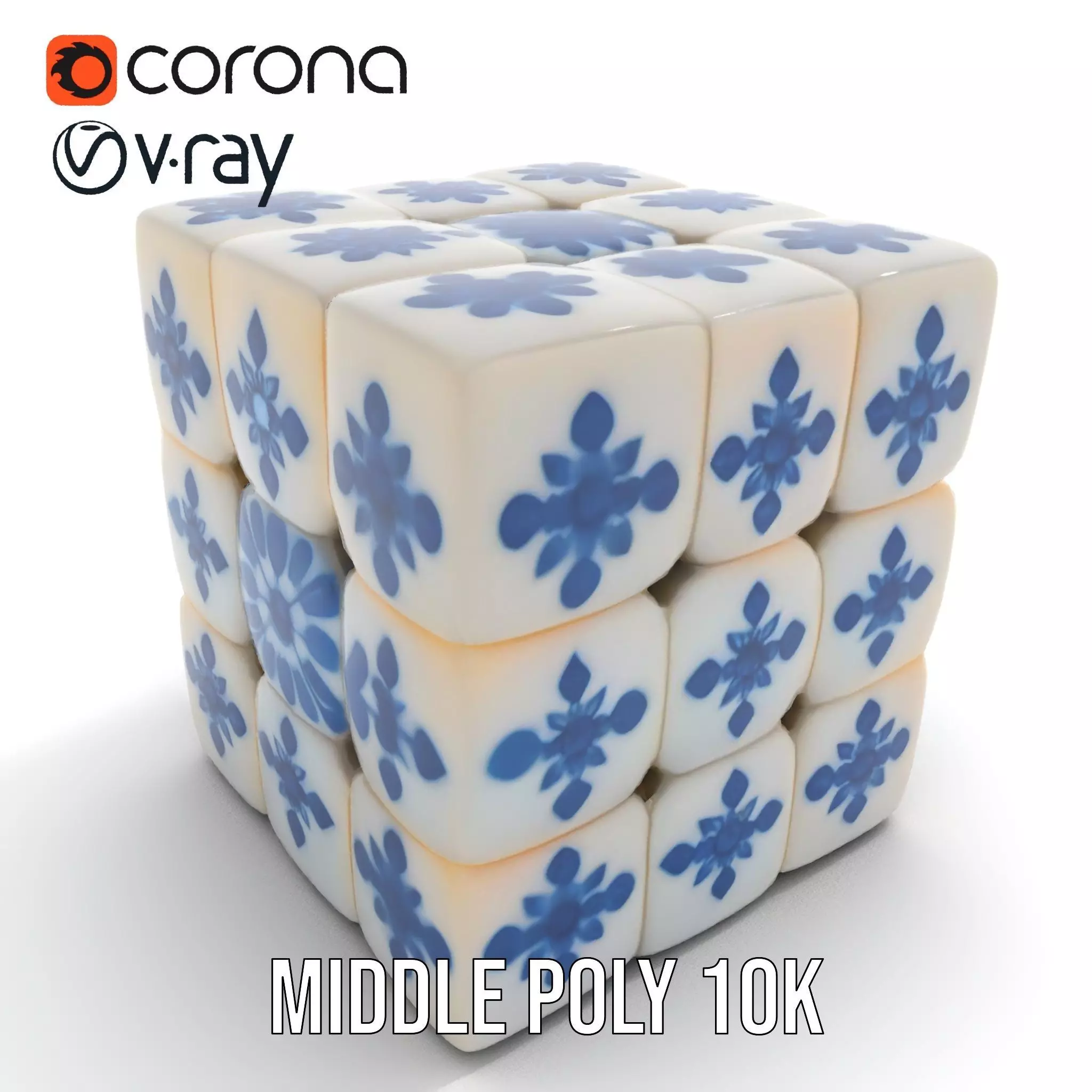 Porcelain Blue Pattern Cube model pack Texture_6