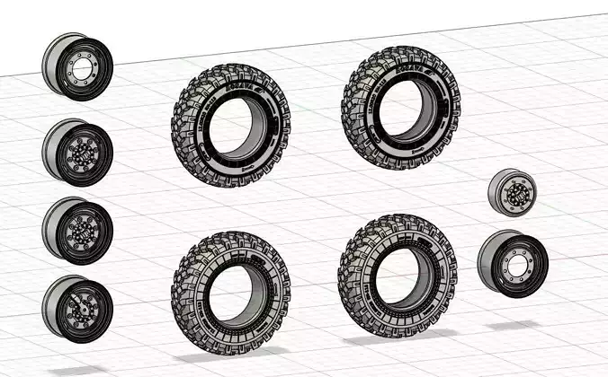 ZIL 131 Wheels set 1 35 scale for ICM models