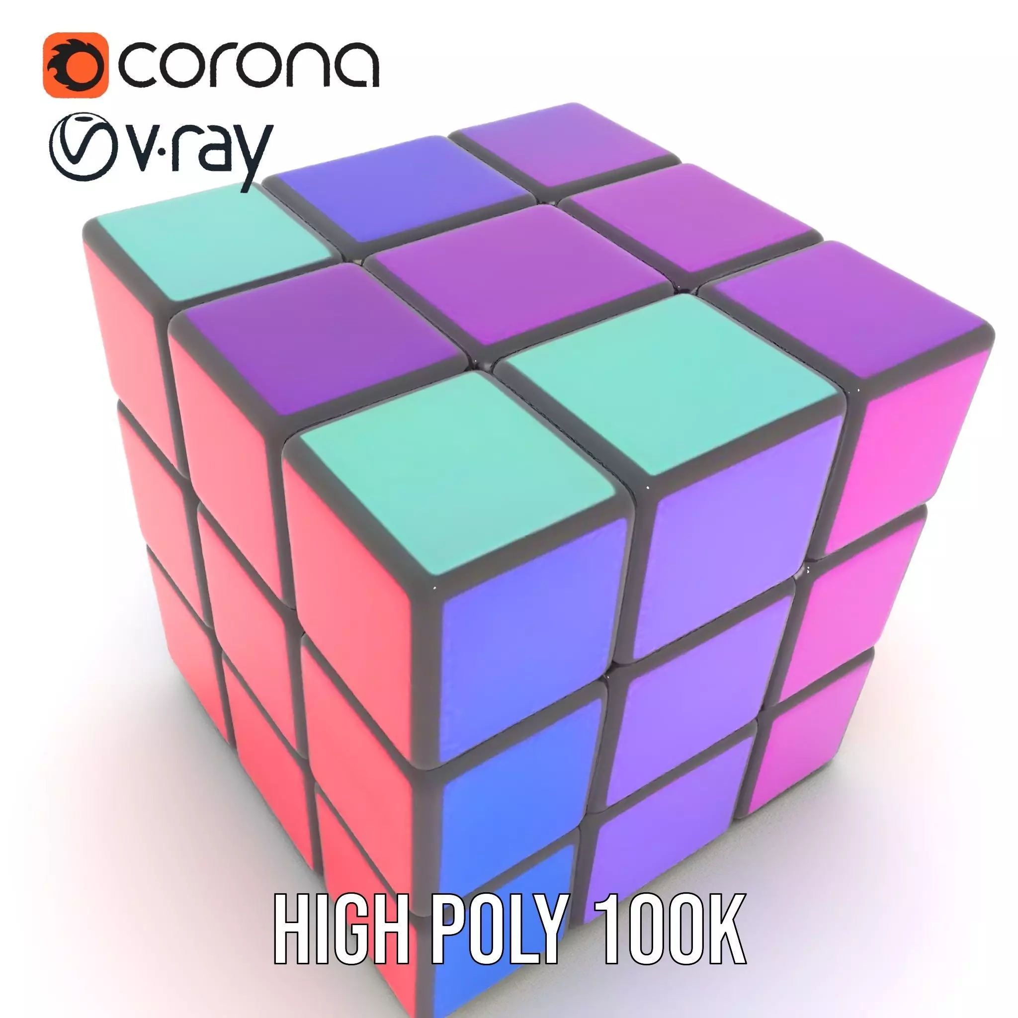 Classic Puzzle Cube model pack Low-poly 3D model_24