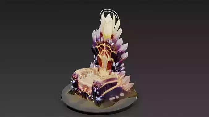 Cartoon Fantasy Red Crystal Throne