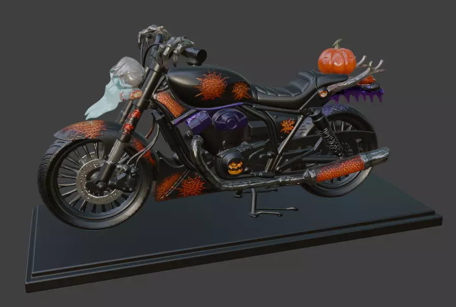 Halloween Motorbike 3D Model 3D print model_1