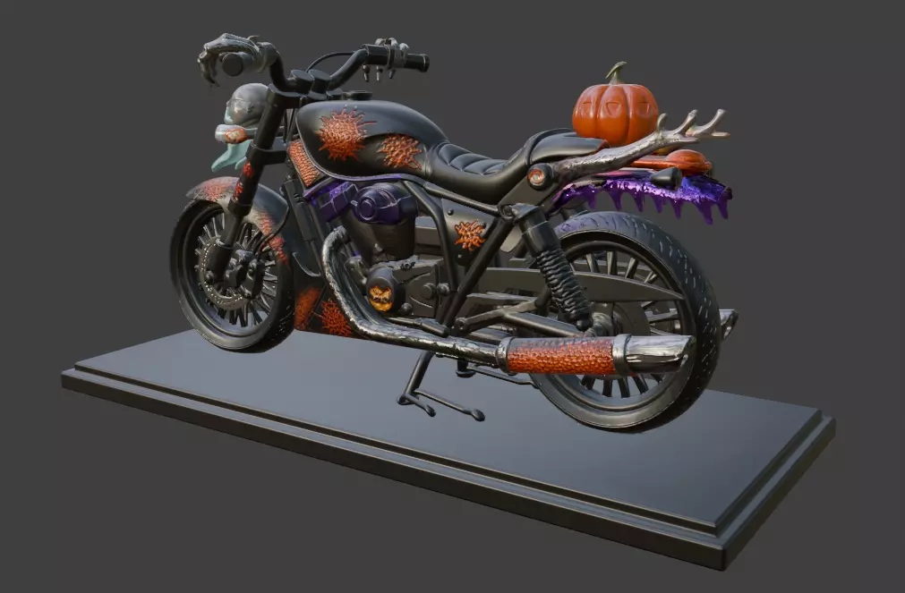 Halloween Motorbike 3D Model 3D print model_2
