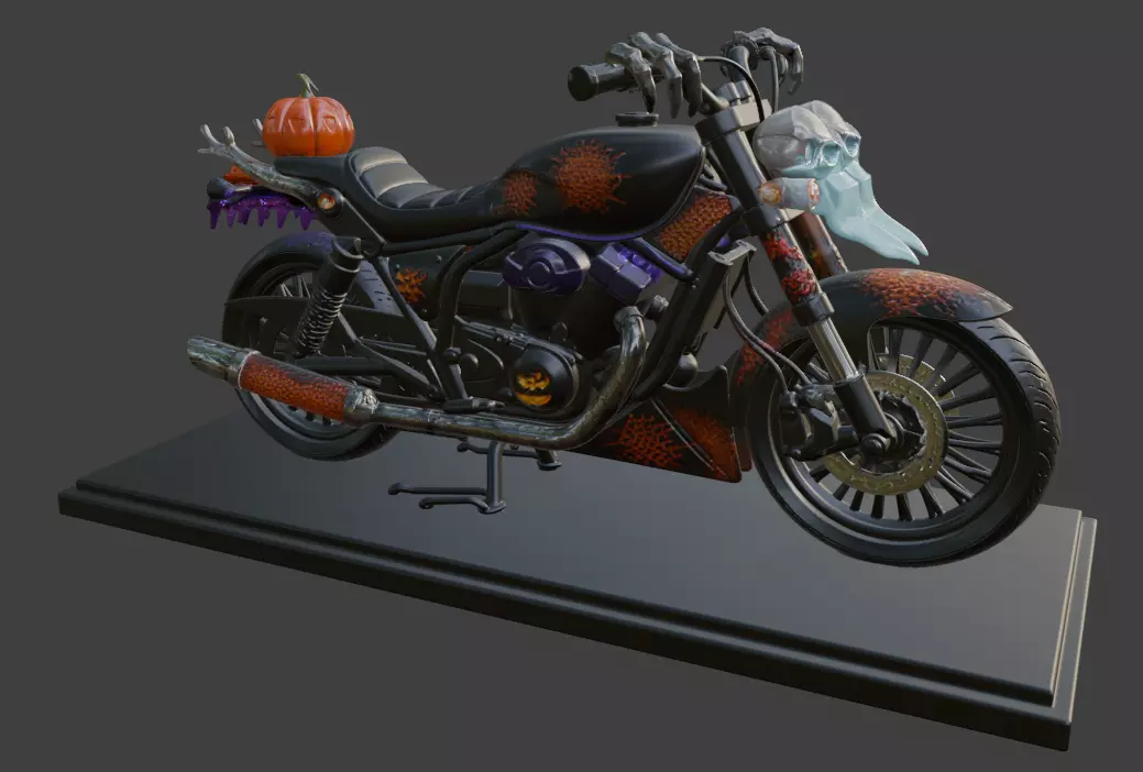 Halloween Motorbike 3D Model 3D print model_4