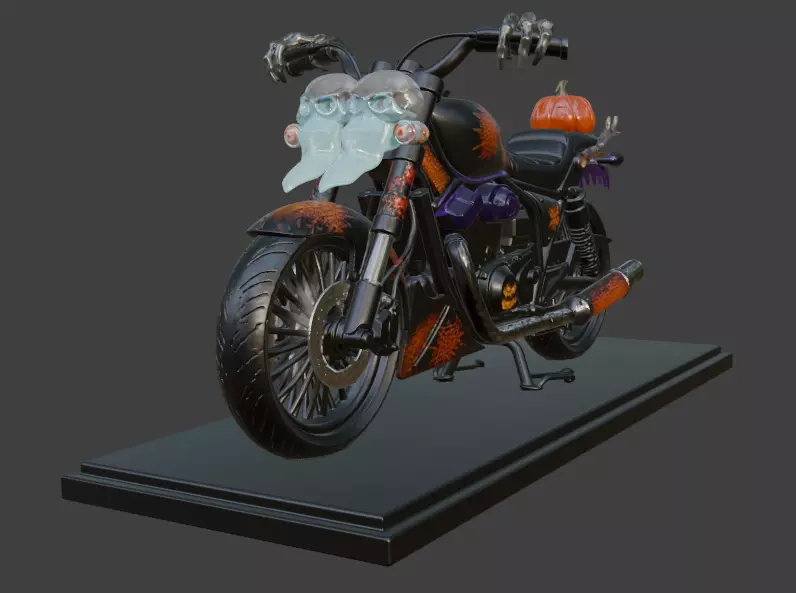Halloween Motorbike 3D Model 3D print model_3
