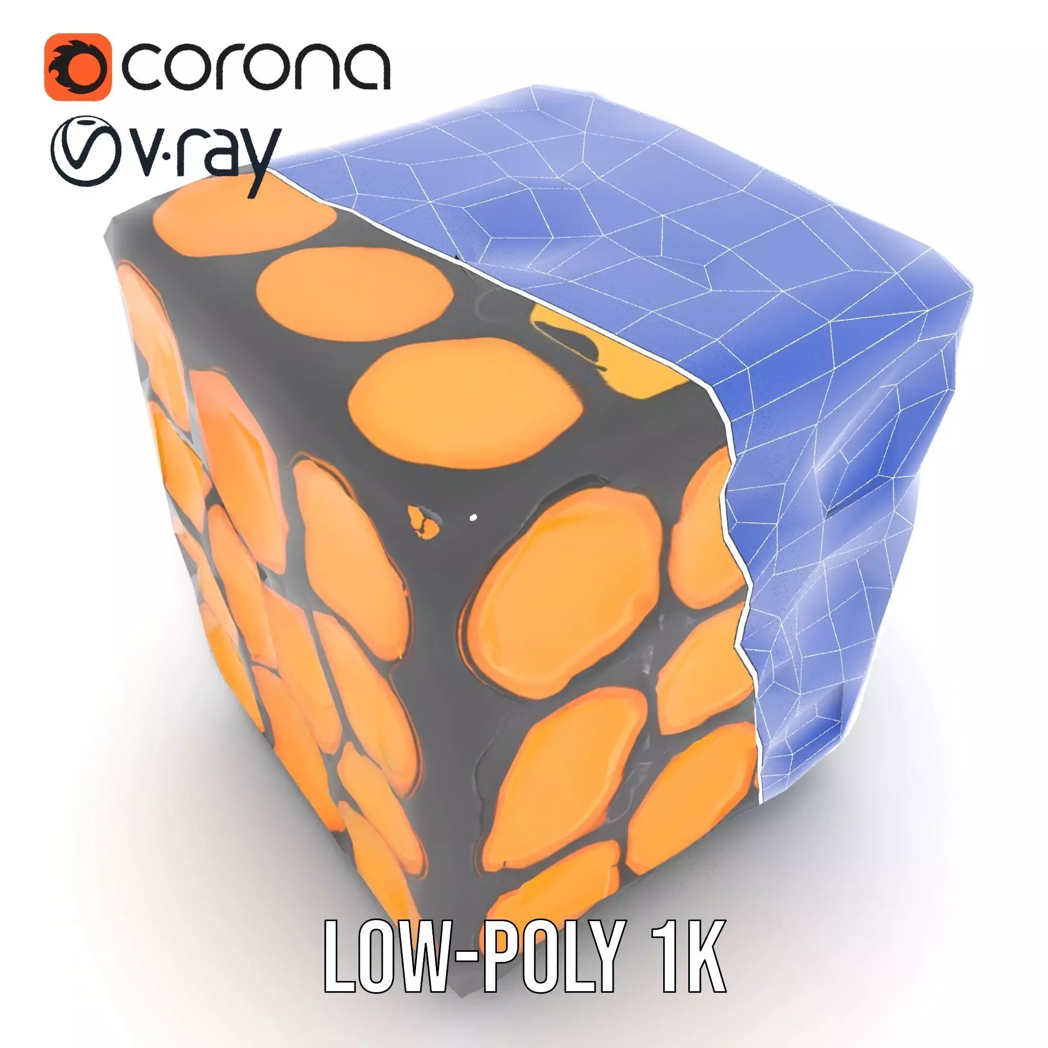 Hexagonal Amber Cube model pack Low-poly 3D model_15