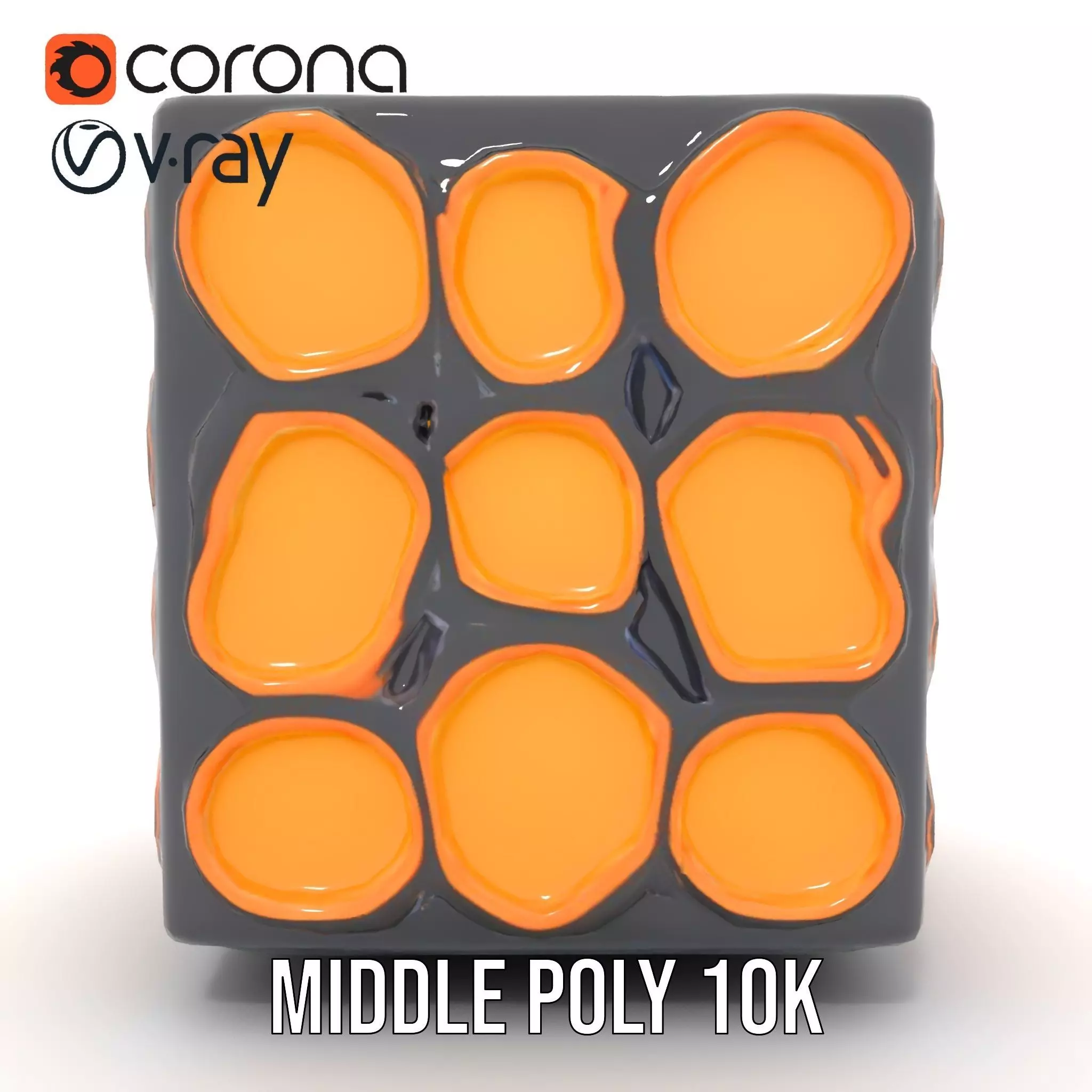 Hexagonal Amber Cube model pack Low-poly 3D model_12