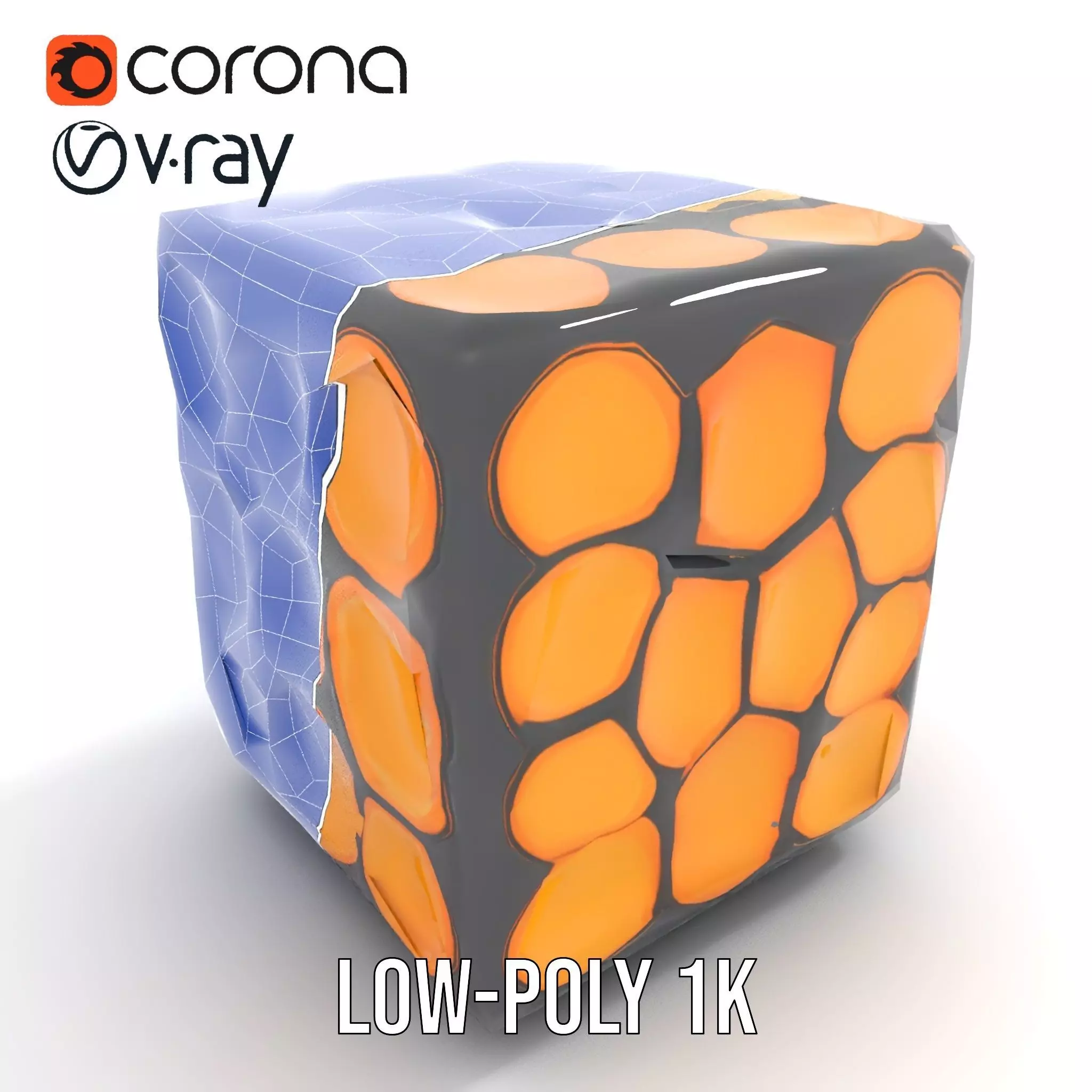 Hexagonal Amber Cube model pack Low-poly 3D model_23