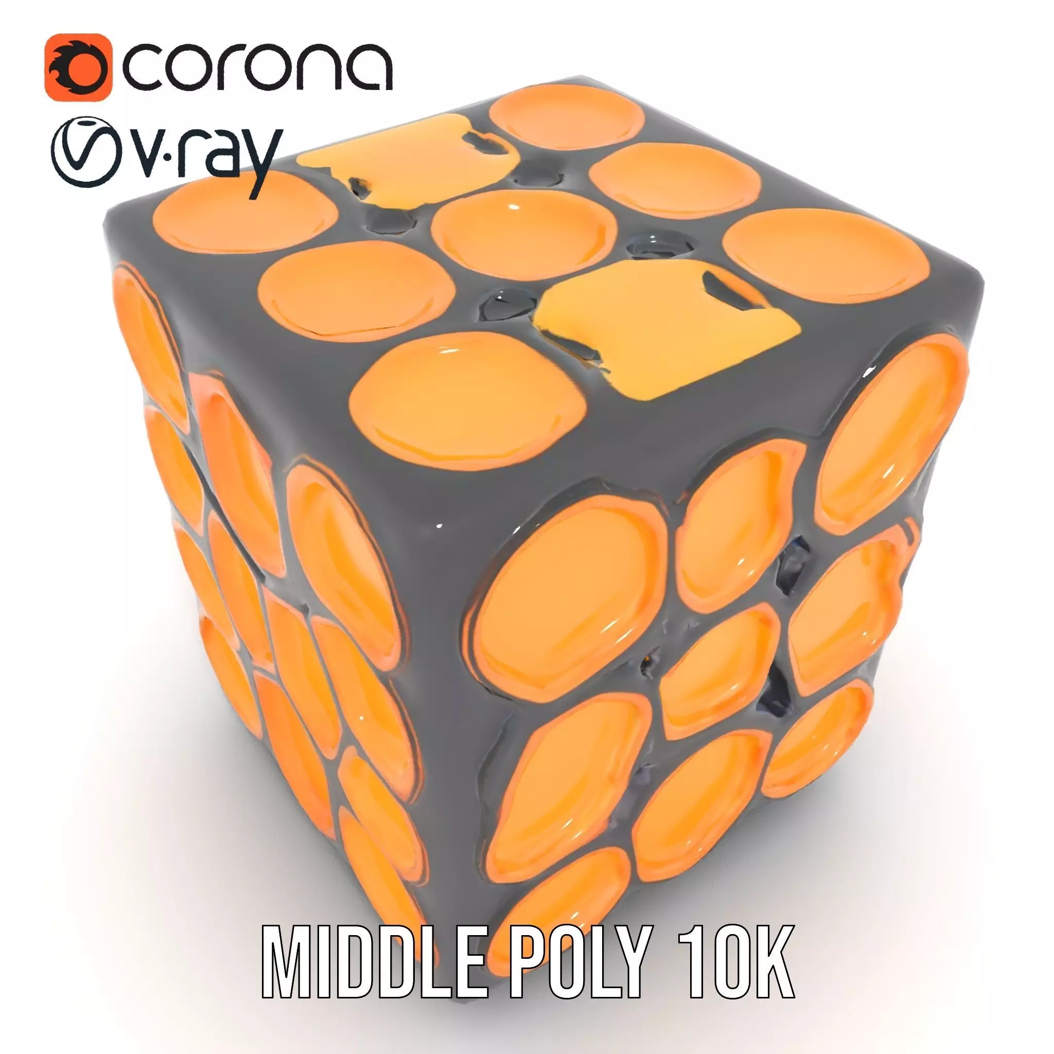 Hexagonal Amber Cube model pack Low-poly 3D model_6