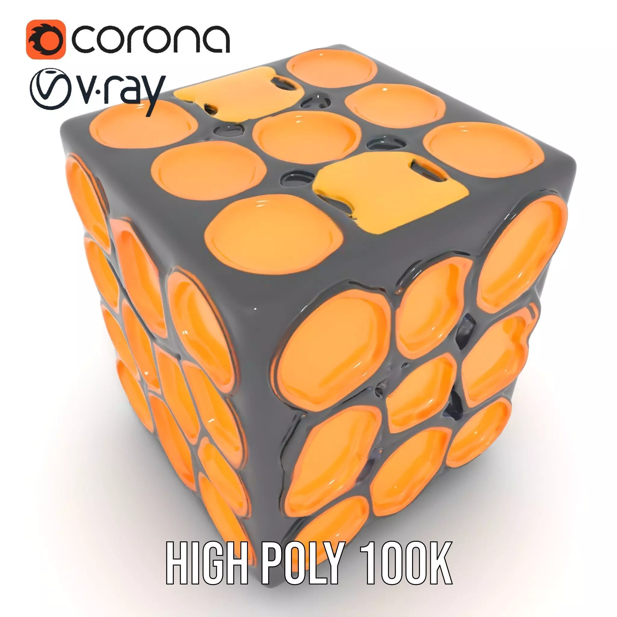 Hexagonal Amber Cube model pack Low-poly 3D model_21