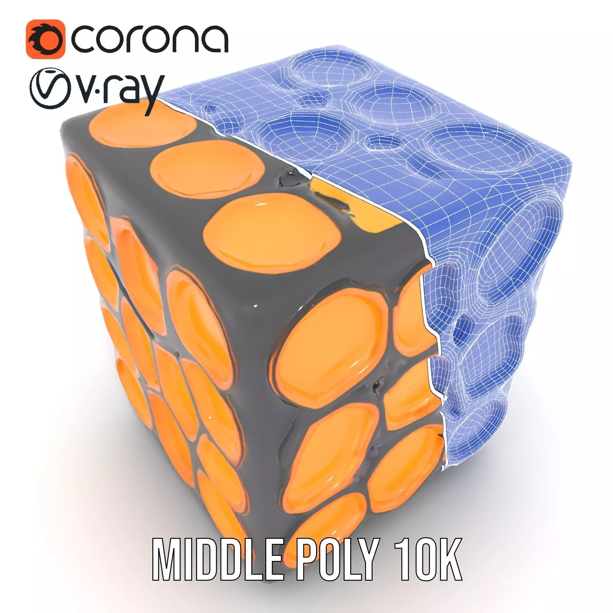 Hexagonal Amber Cube model pack Low-poly 3D model_31