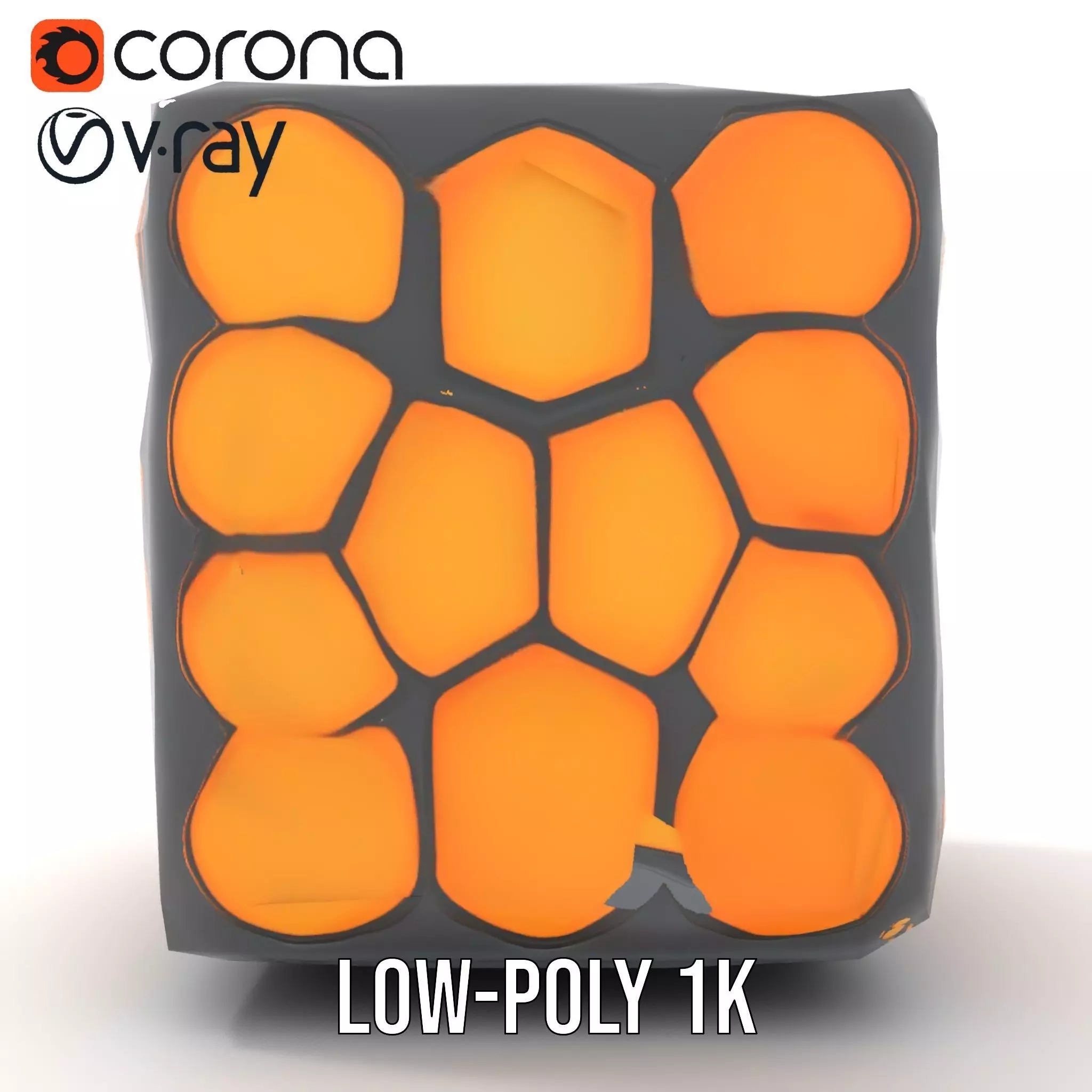 Hexagonal Amber Cube model pack Low-poly 3D model_8