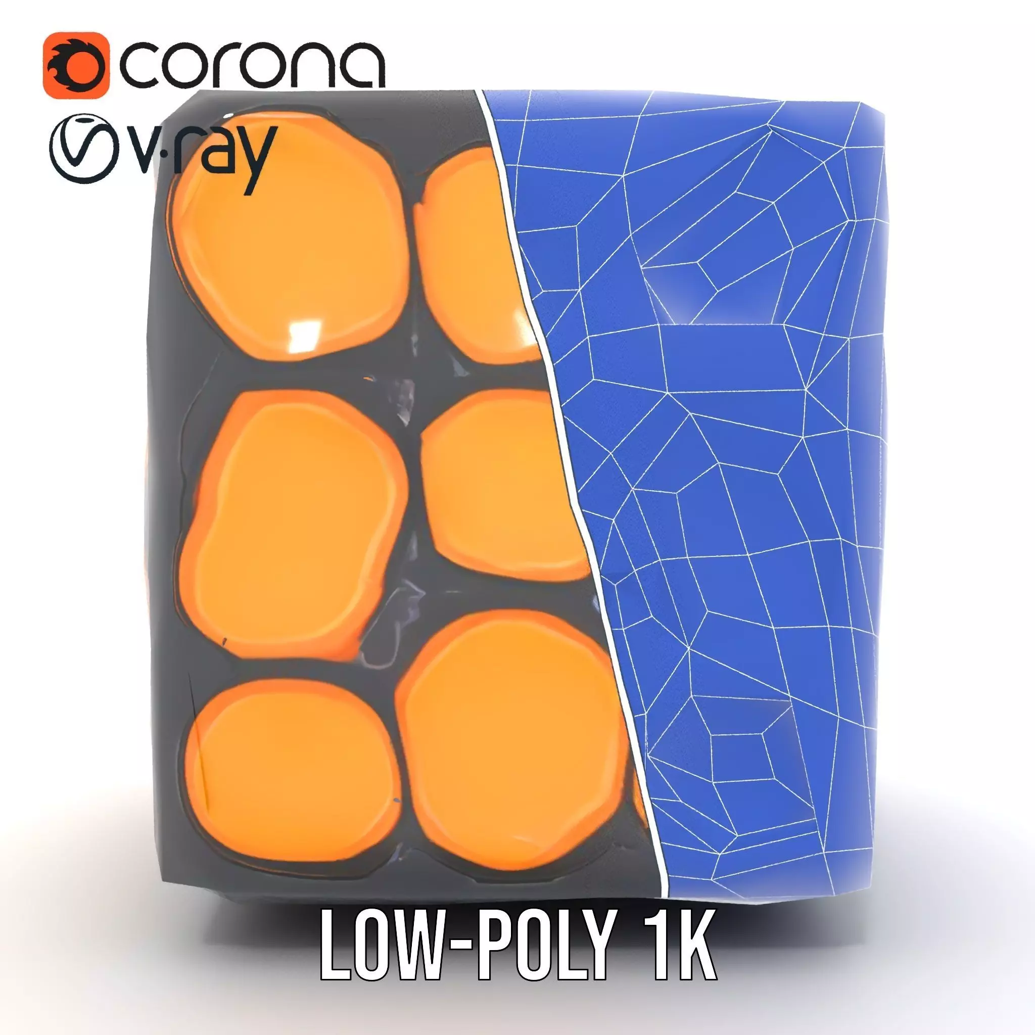 Hexagonal Amber Cube model pack Low-poly 3D model_26