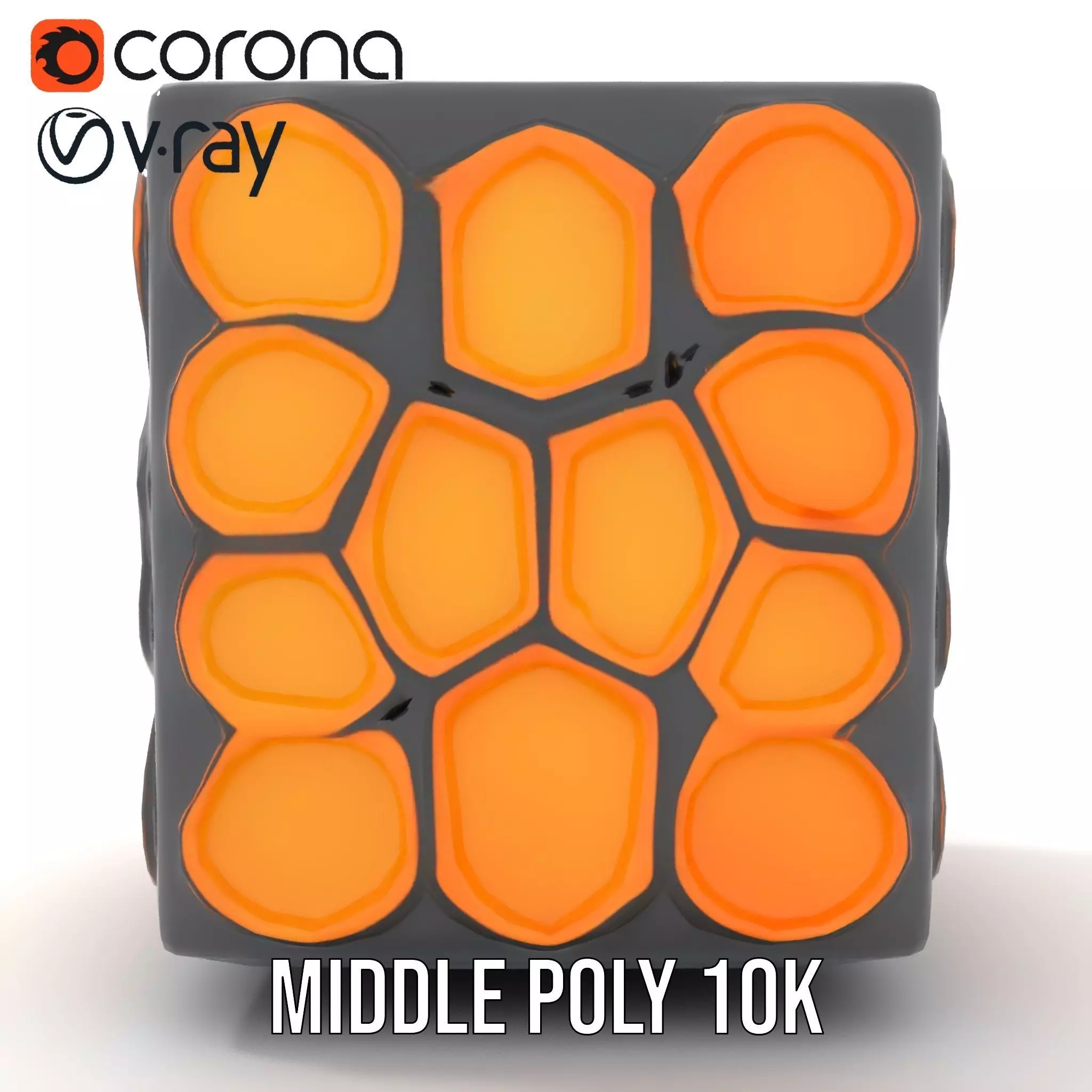 Hexagonal Amber Cube model pack Low-poly 3D model_7