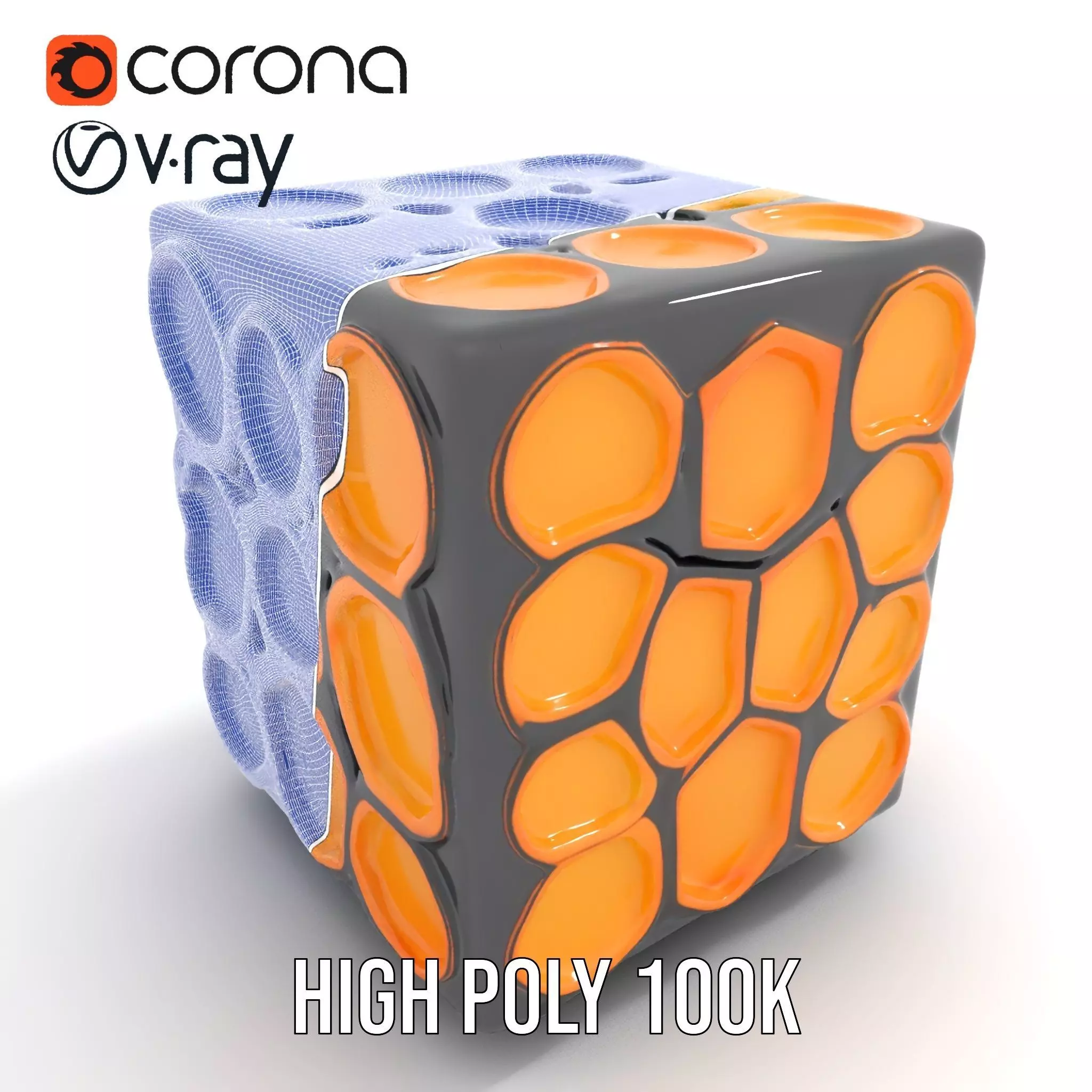 Hexagonal Amber Cube model pack Low-poly 3D model_34