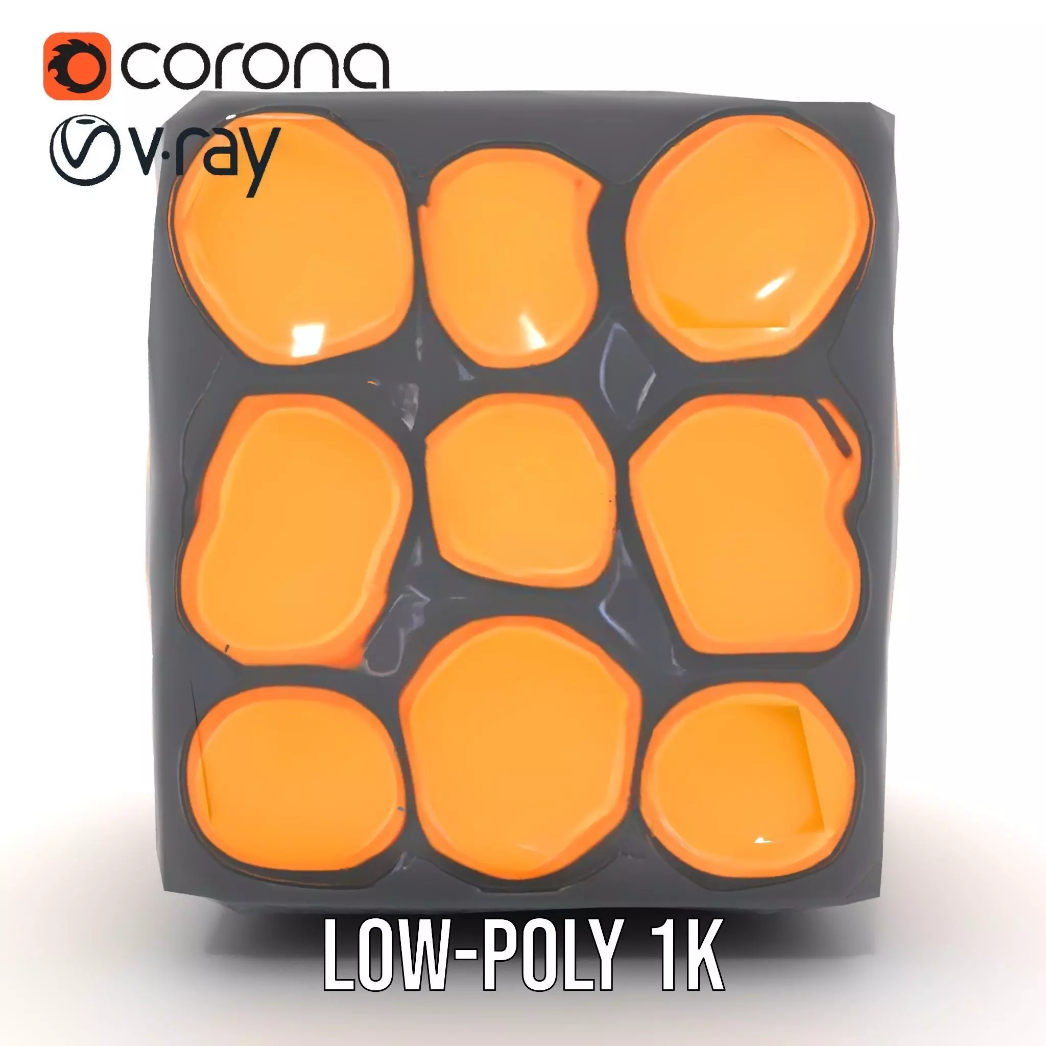 Hexagonal Amber Cube model pack Low-poly 3D model_32
