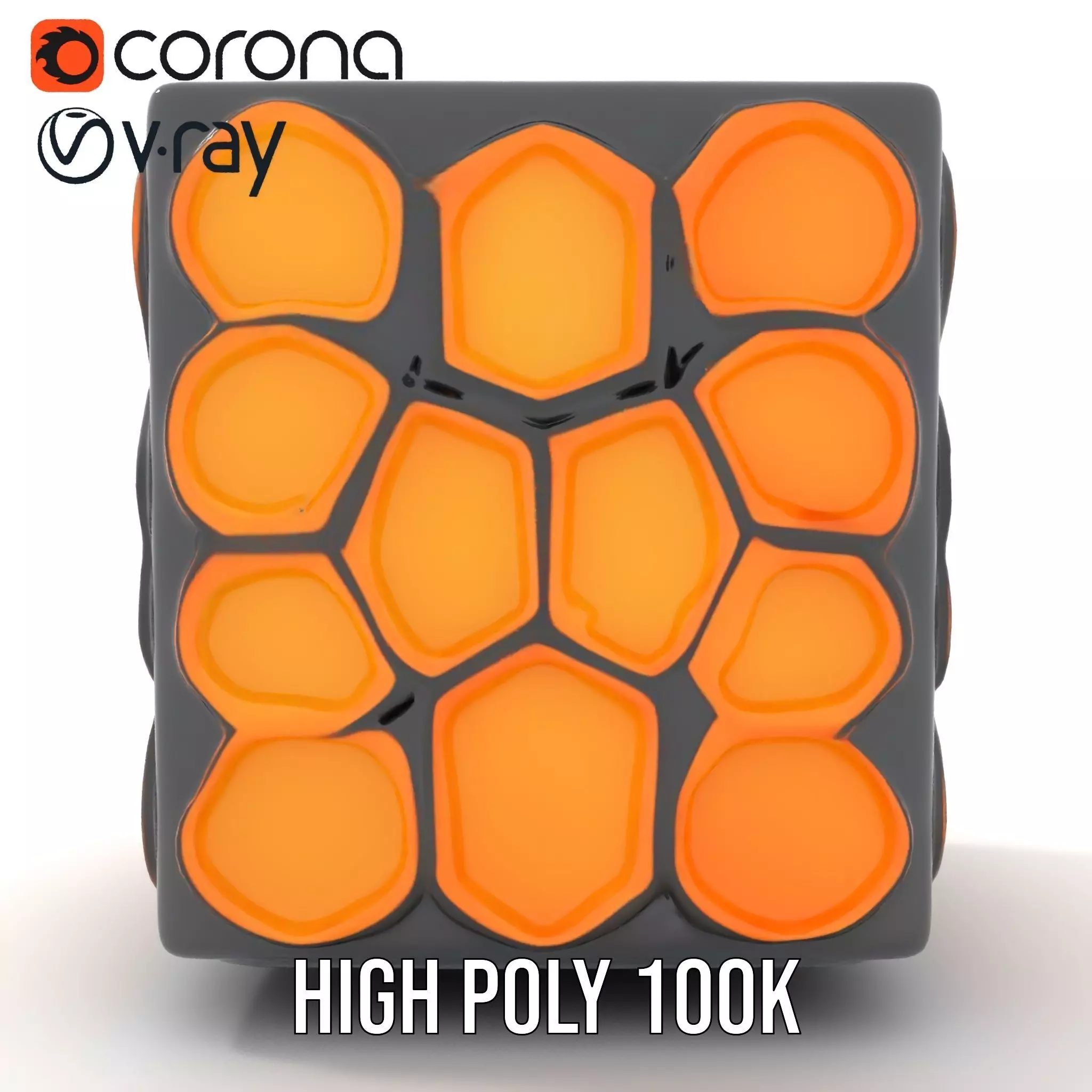 Hexagonal Amber Cube model pack Low-poly 3D model_30