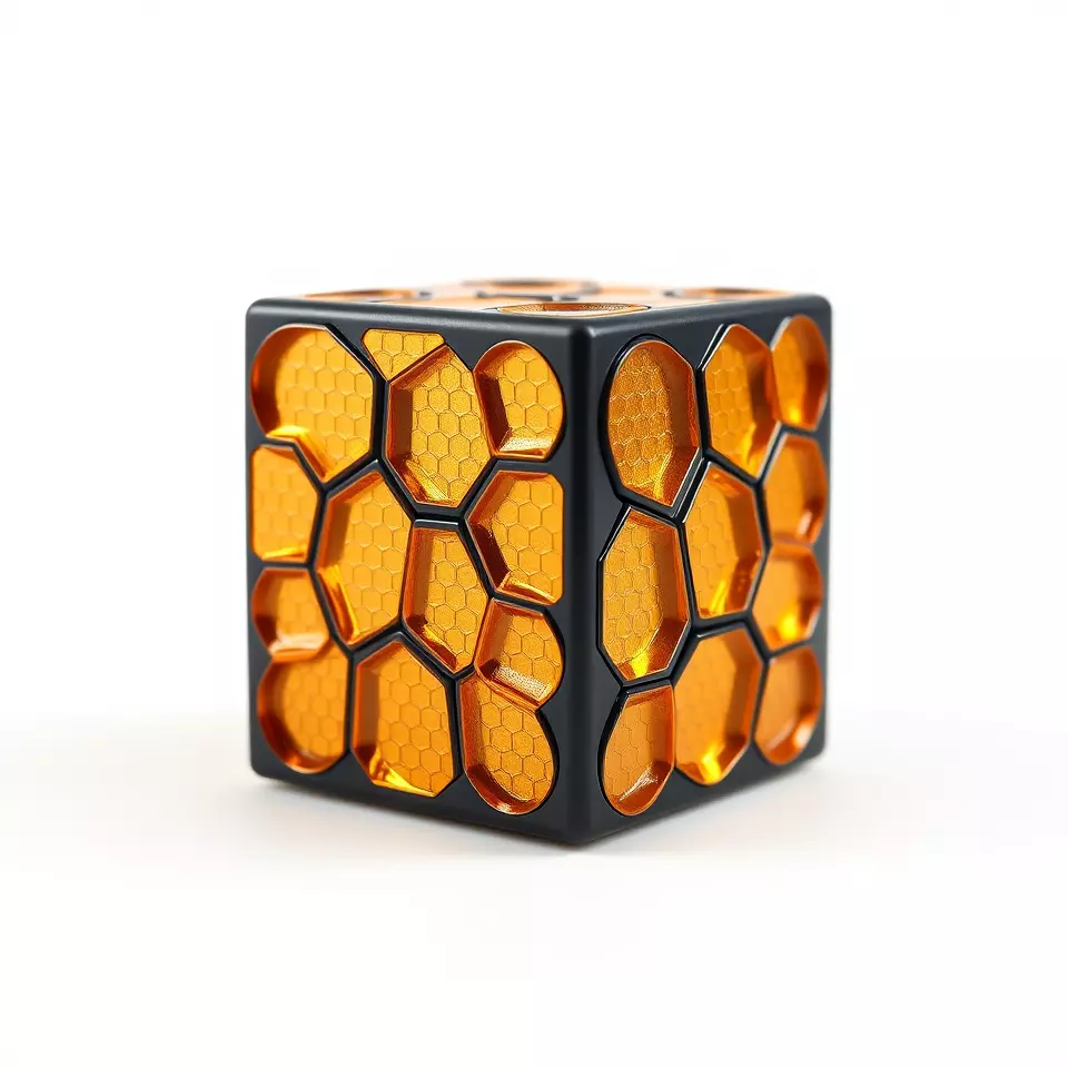 Hexagonal Amber Cube model pack Low-poly 3D model_3