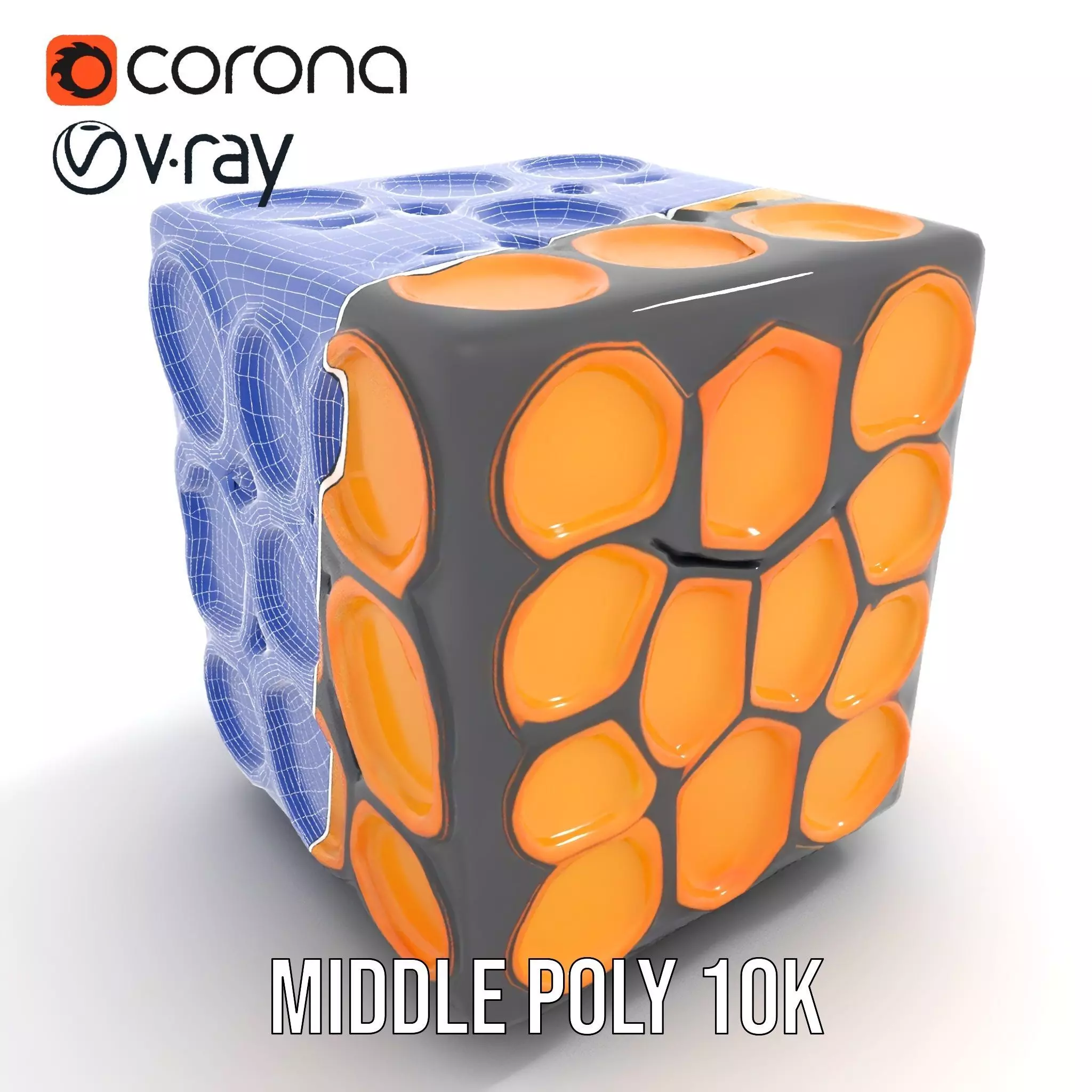 Hexagonal Amber Cube model pack Low-poly 3D model_22