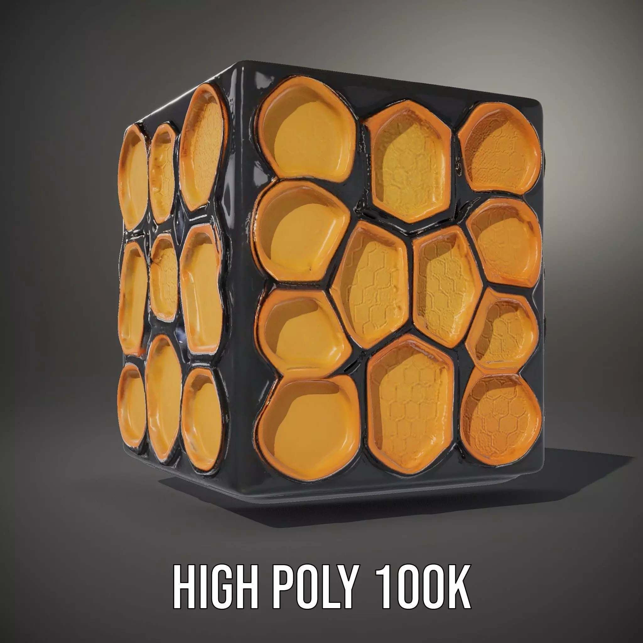 Hexagonal Amber Cube model pack Low-poly 3D model_11