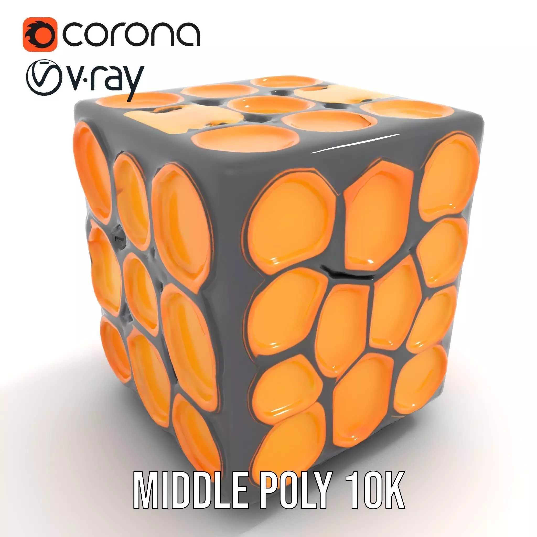 Hexagonal Amber Cube model pack Low-poly 3D model_17