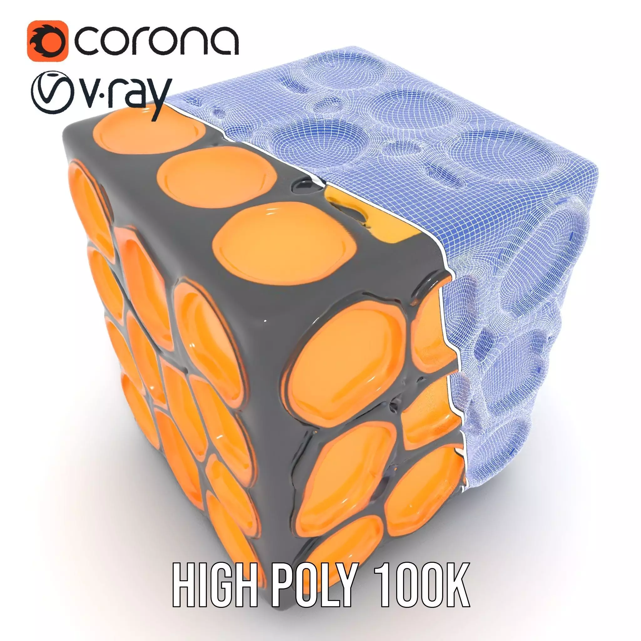 Hexagonal Amber Cube model pack Low-poly 3D model_27