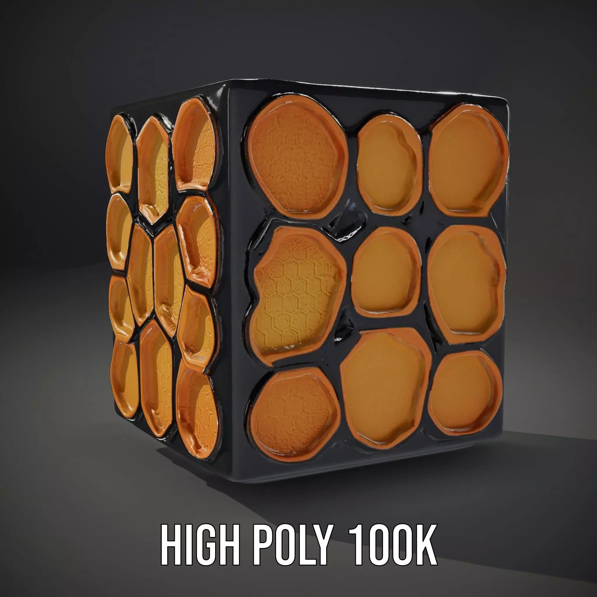 Hexagonal Amber Cube model pack Low-poly 3D model_9