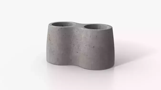 Concrete Vases Double