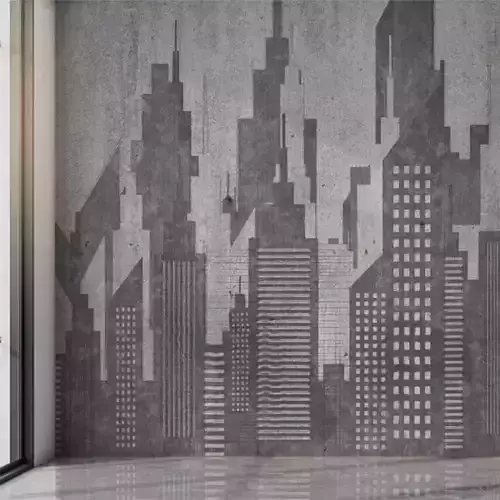 Industrial Concrete Skyline Wall Texture