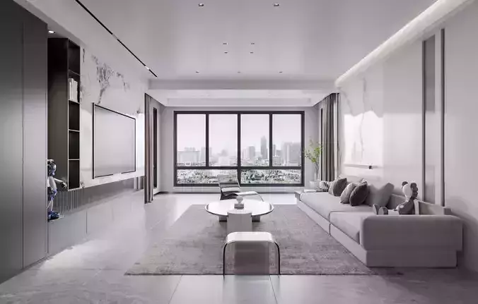 modern living and dining room interior 