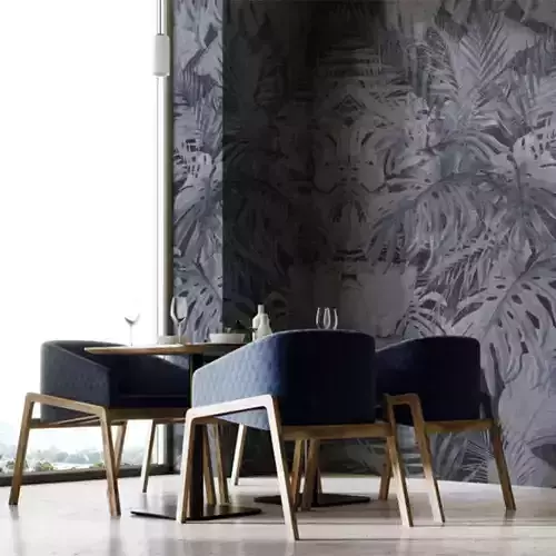 Midnight Jungle Leaf Wall Texture