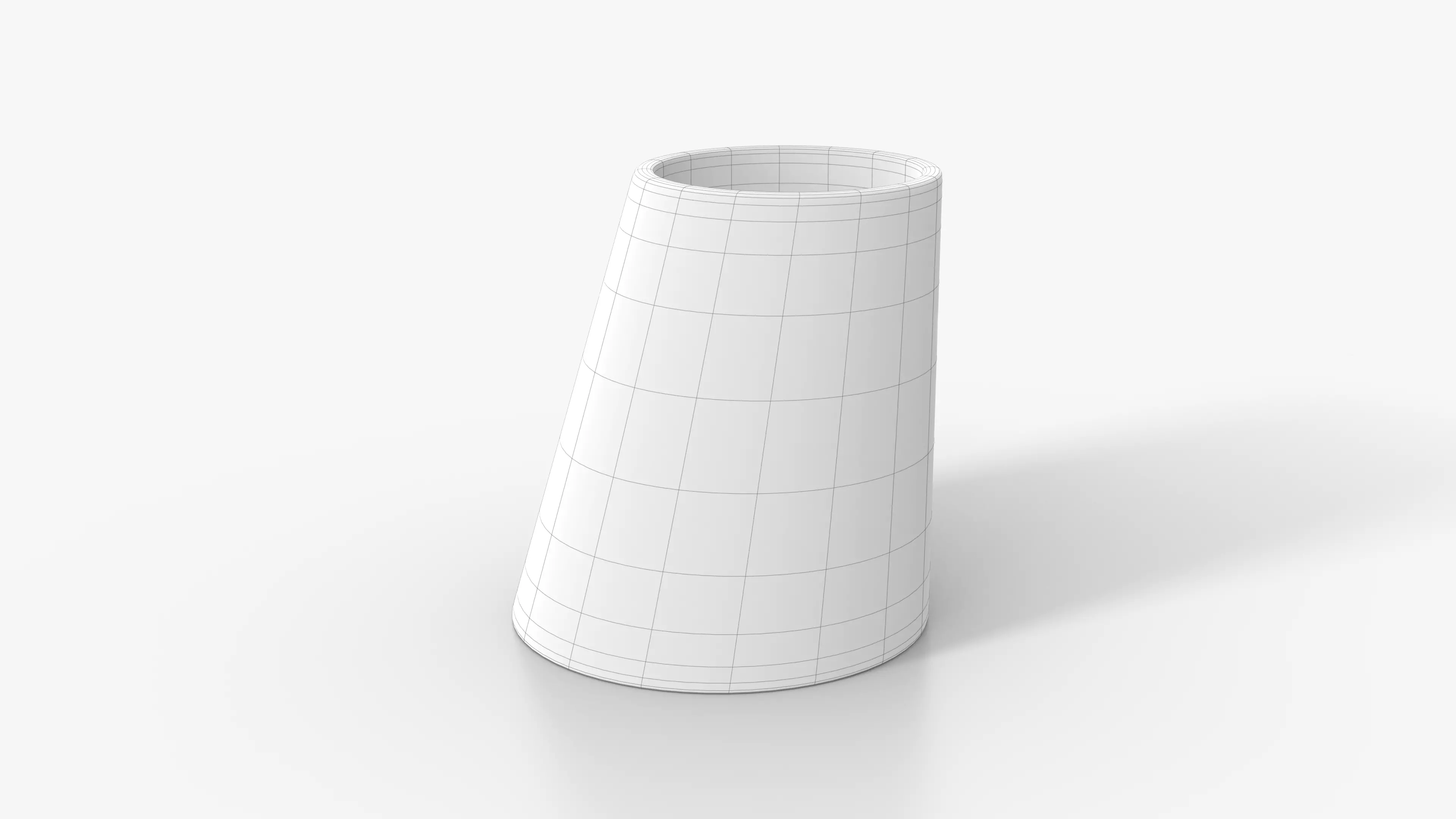 Concrete Vases Cone Low-poly 3D model_7