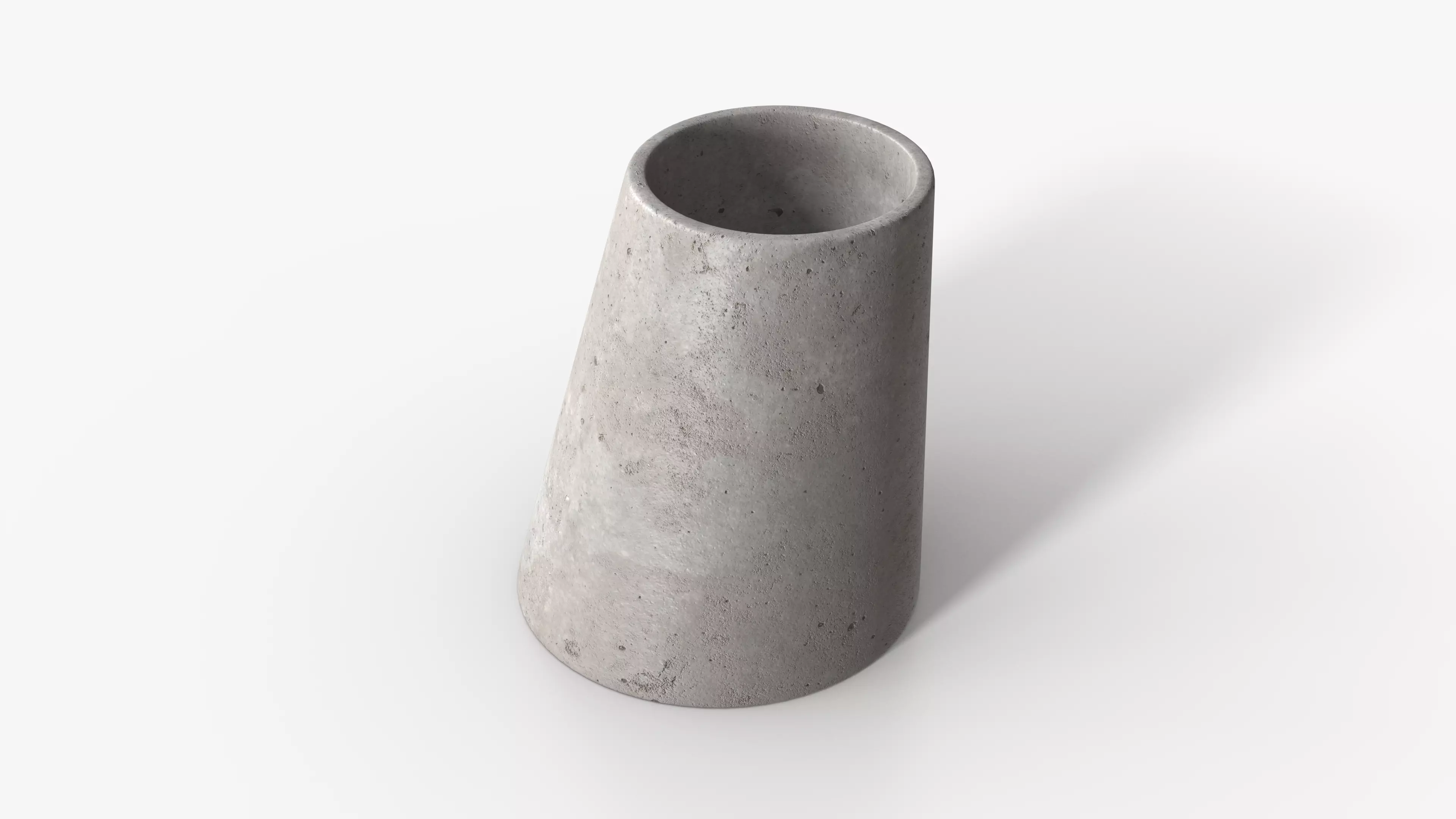 Concrete Vases Cone Low-poly 3D model_4
