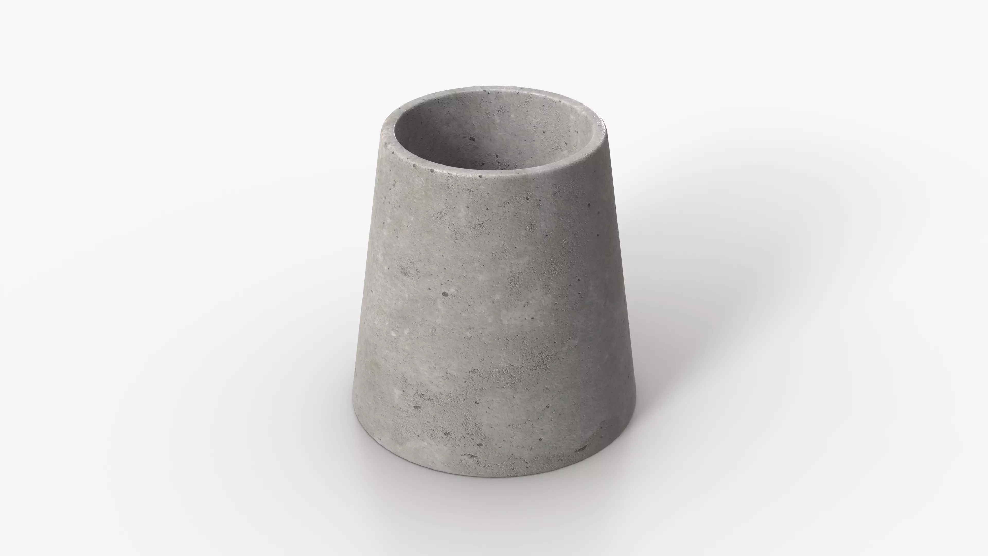 Concrete Vases Cone Low-poly 3D model_6