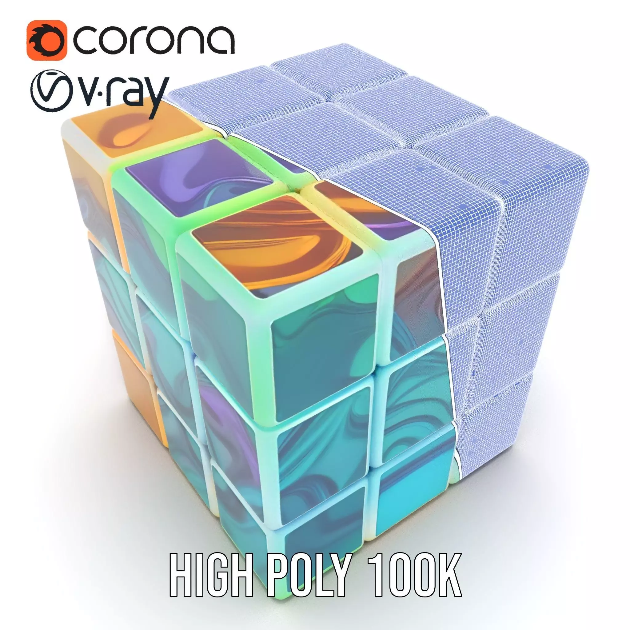 Neon Gradient Cube model pack Texture_34