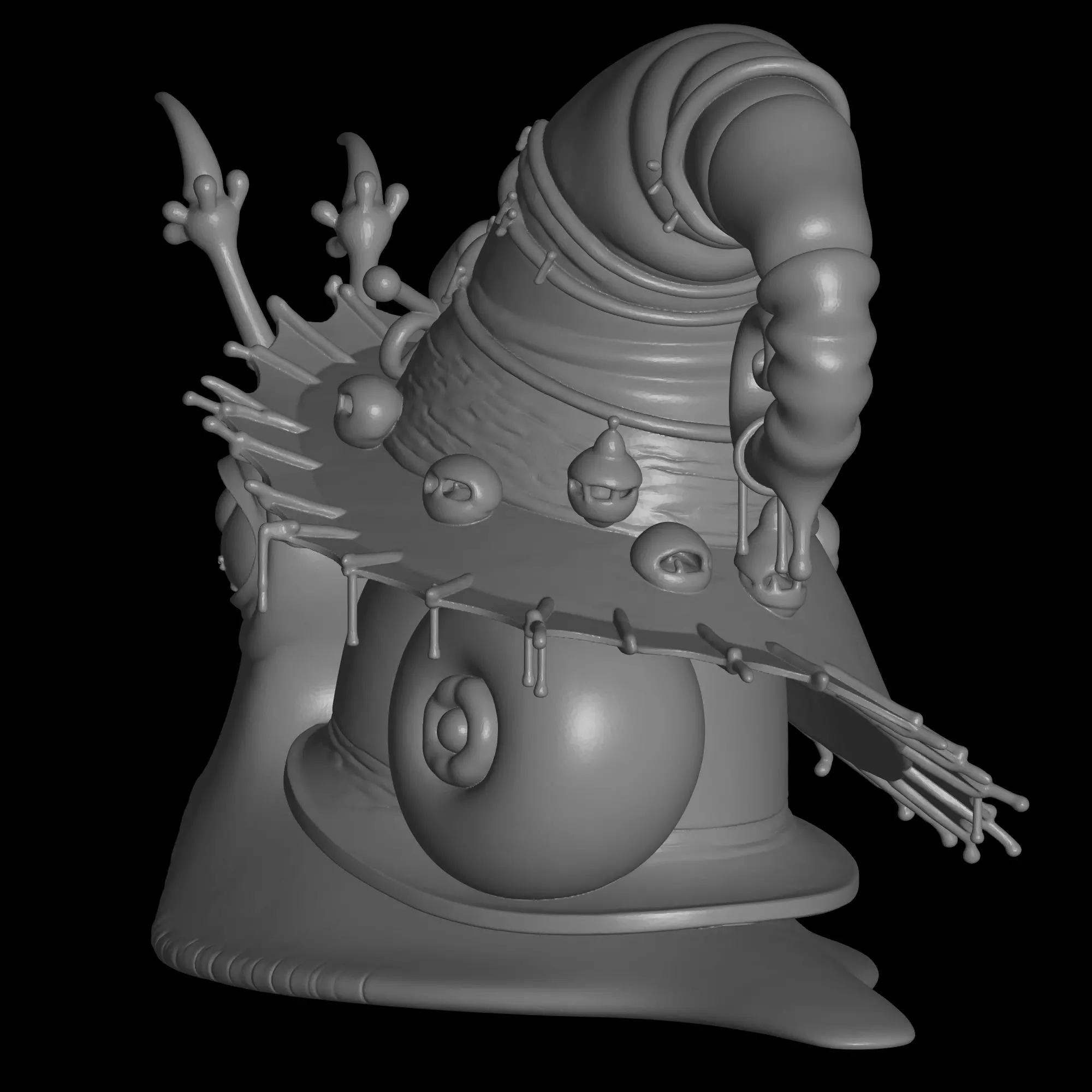witch snail hallowen figure 3D print model_3