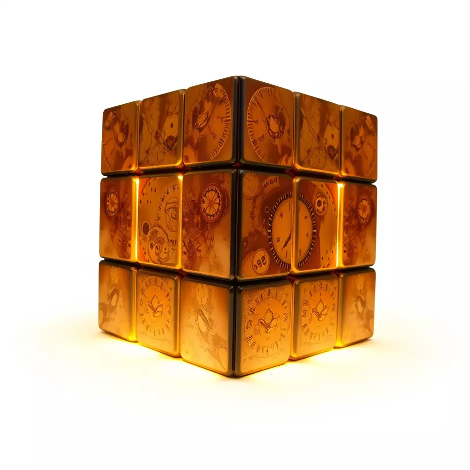 Steampunk Clock Cube model pack Low-poly 3D model_3