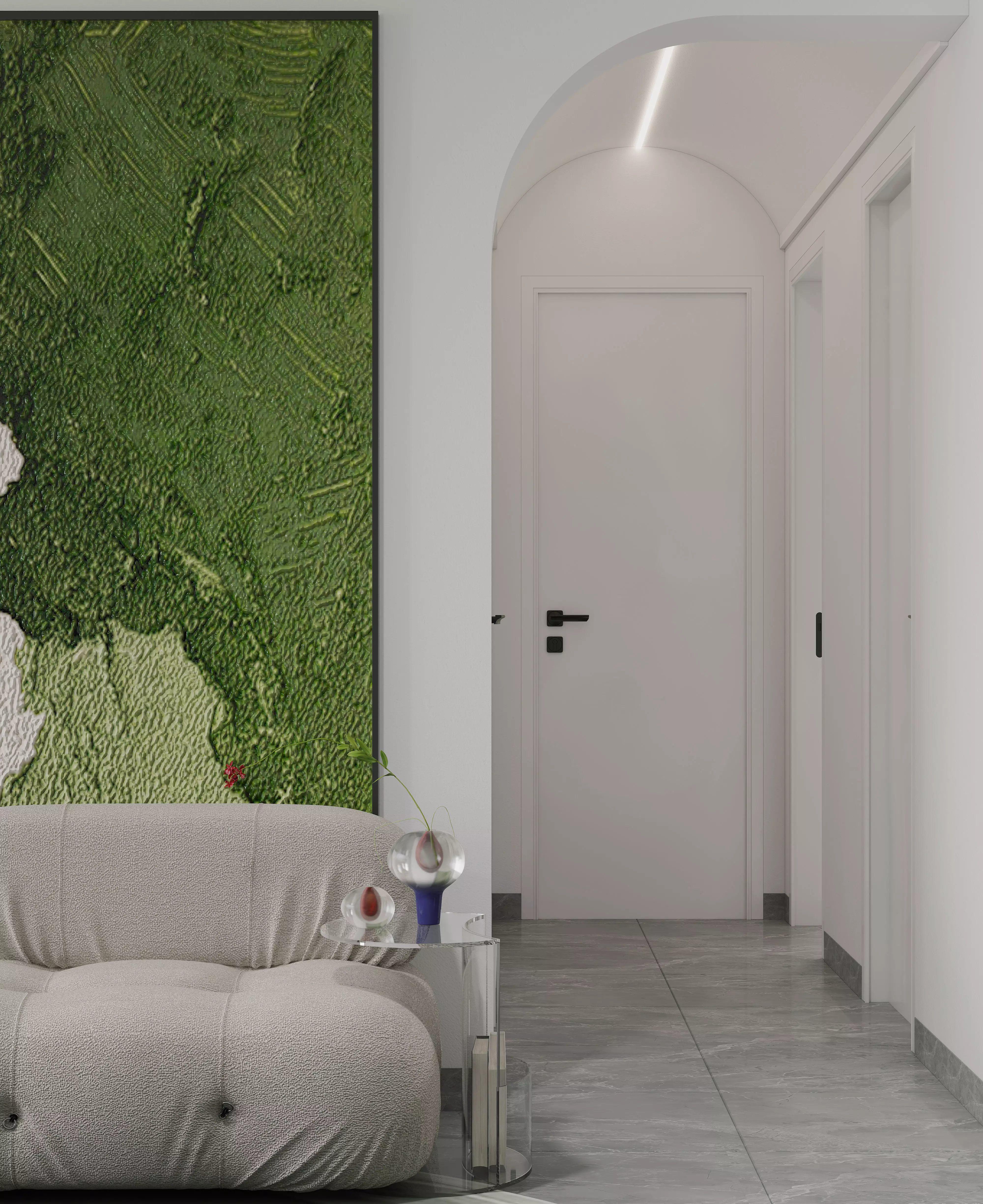 modern living and dining room interior 3D model_1