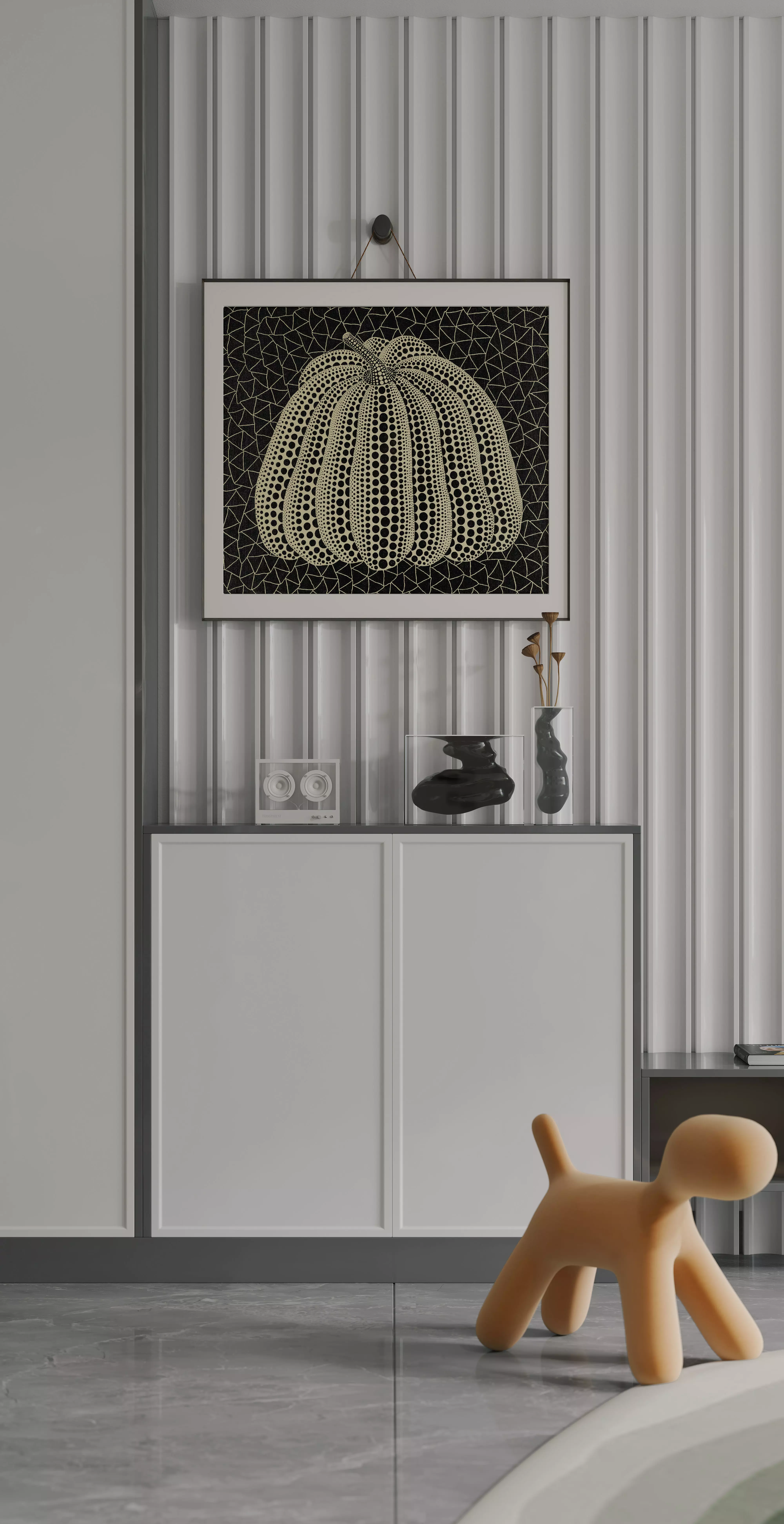 modern living and dining room interior 3D model_4