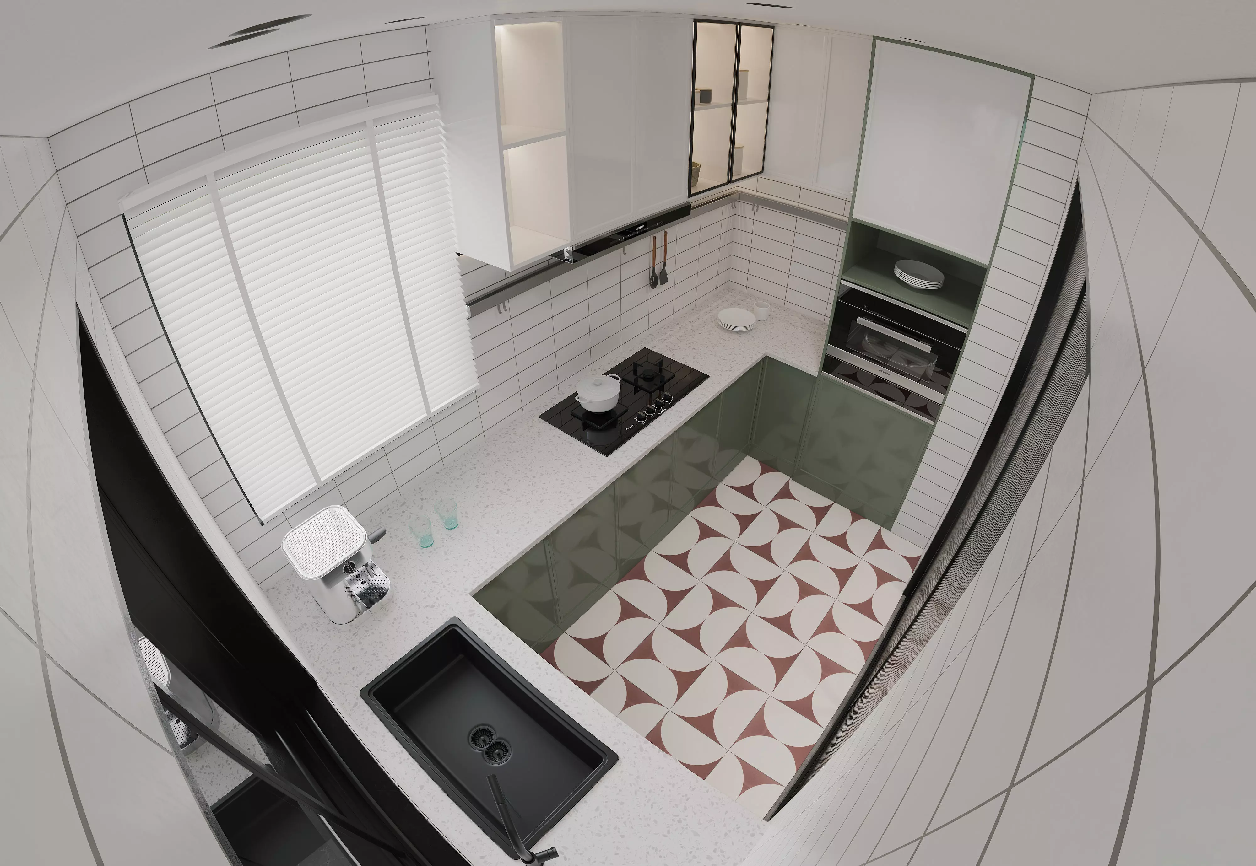 modern living and dining room interior 3D model_2